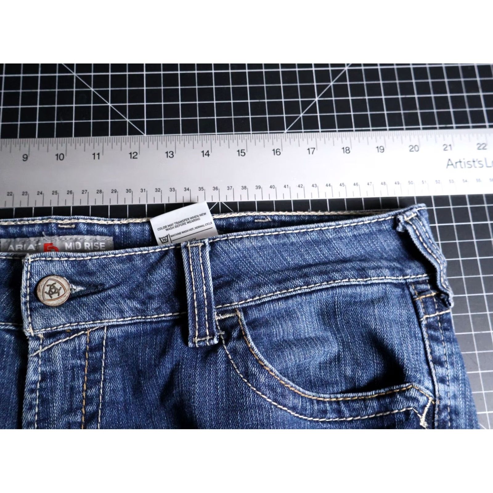 Ariat Ariat Jeans Bootcut Women's 40 x 31.5 Denim Blue Zip Fly Stretch 5-Pocket Fashion Mid Rise Vintage No Size 27" / US 4 / IT 40 - 6 Thumbnail