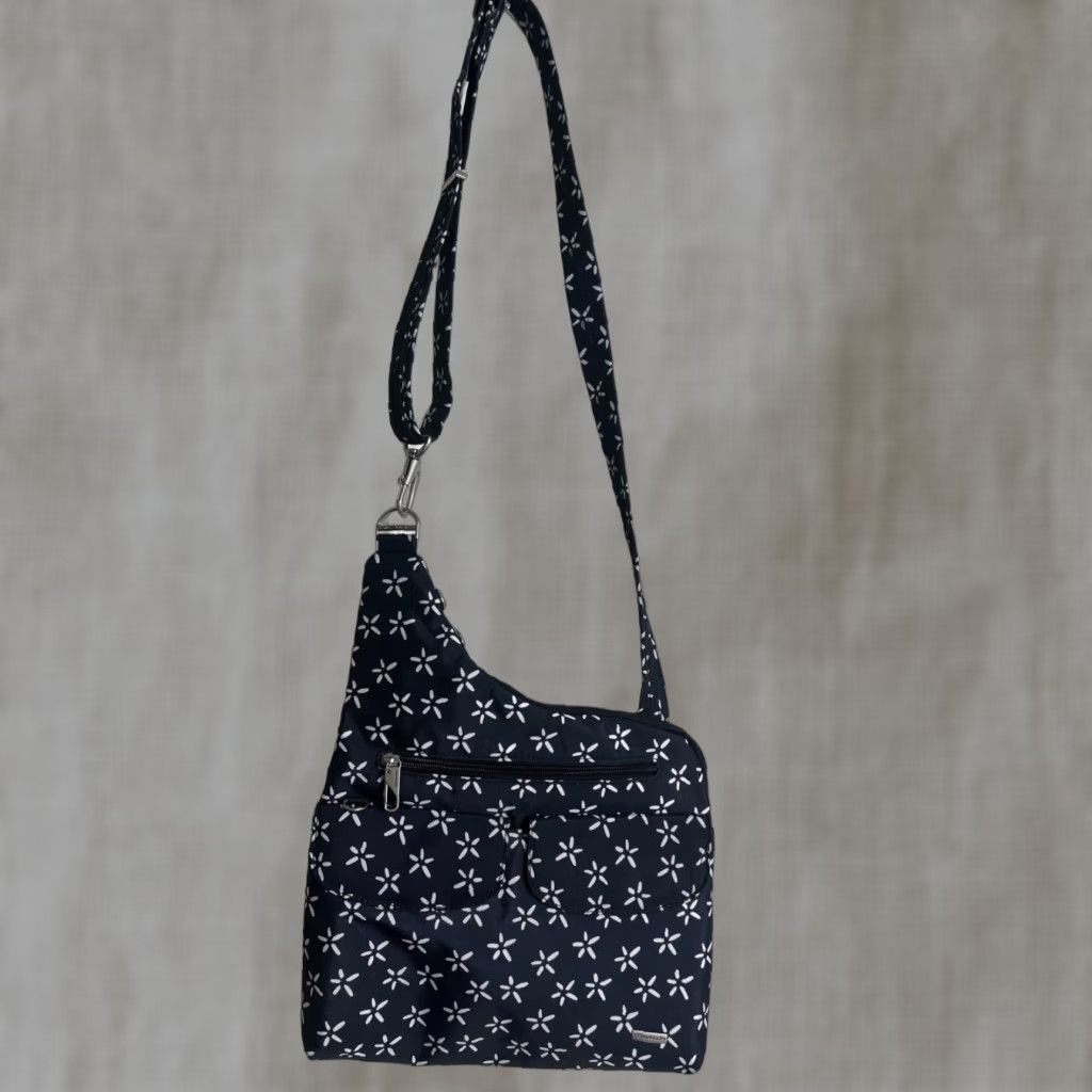Vintage Travelon Crossbody RFID Travel Bag Women Floral Black White 11x11x2 Size ONE SIZE - 1 Thumbnail