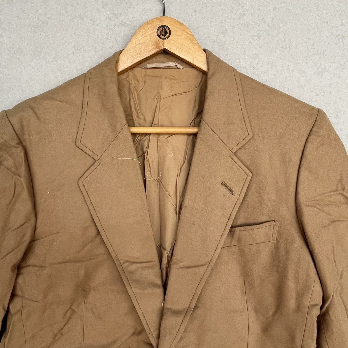 Other Vintage Tan Brown Blazer With Gold Buttons Size M Size 42R - 4 Thumbnail