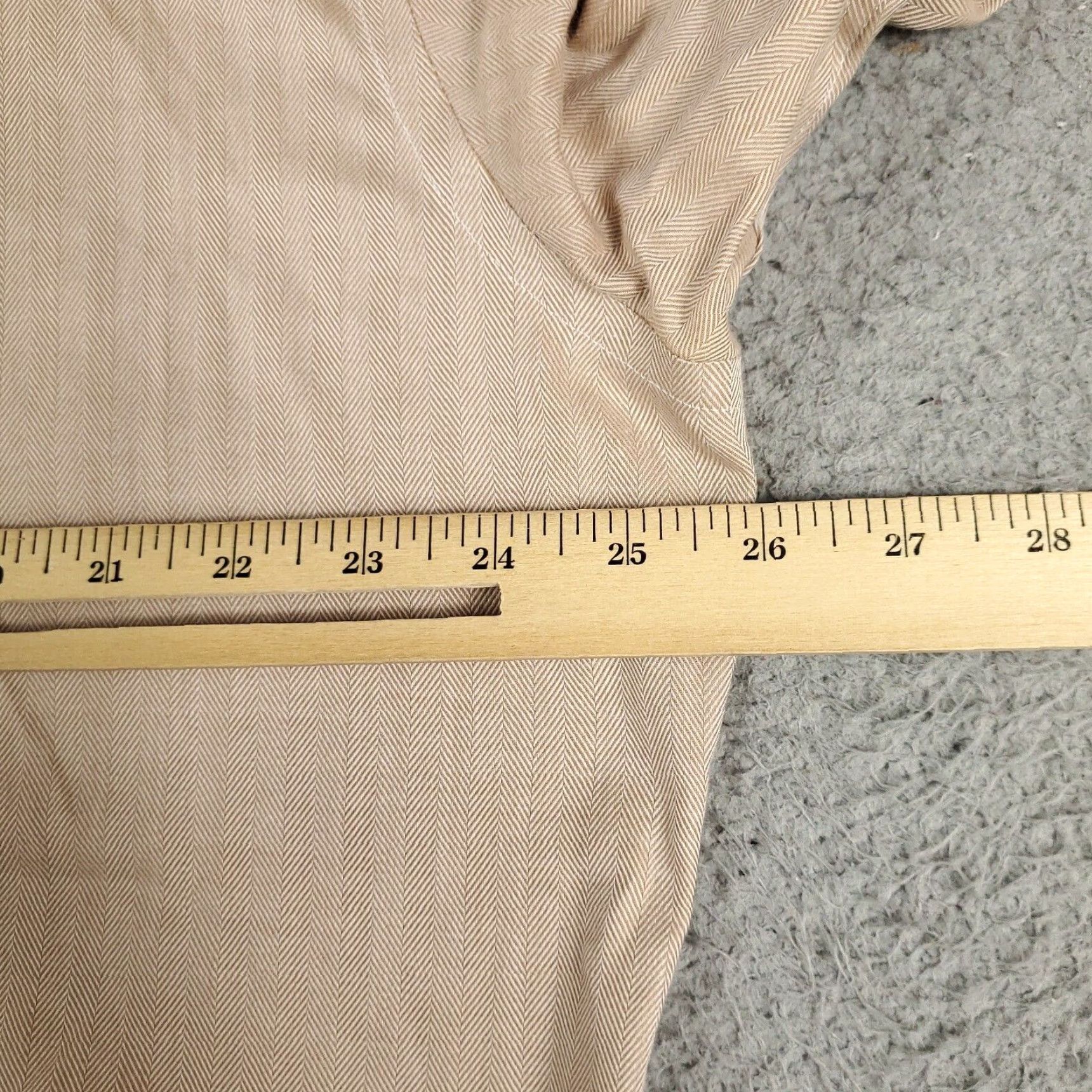 Ralph Lauren VINTAGE Ralph Lauren Dress Shirt Mens 17.5 Beige Long Sleeve Business Casual Formal Size 46R - 5 Thumbnail