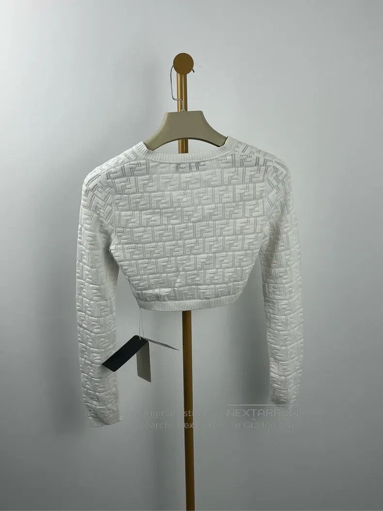 Fendi Fendi White fully printed logo knit coat Size XS / US 0-2 / IT 36-38 - 2 Thumbnail