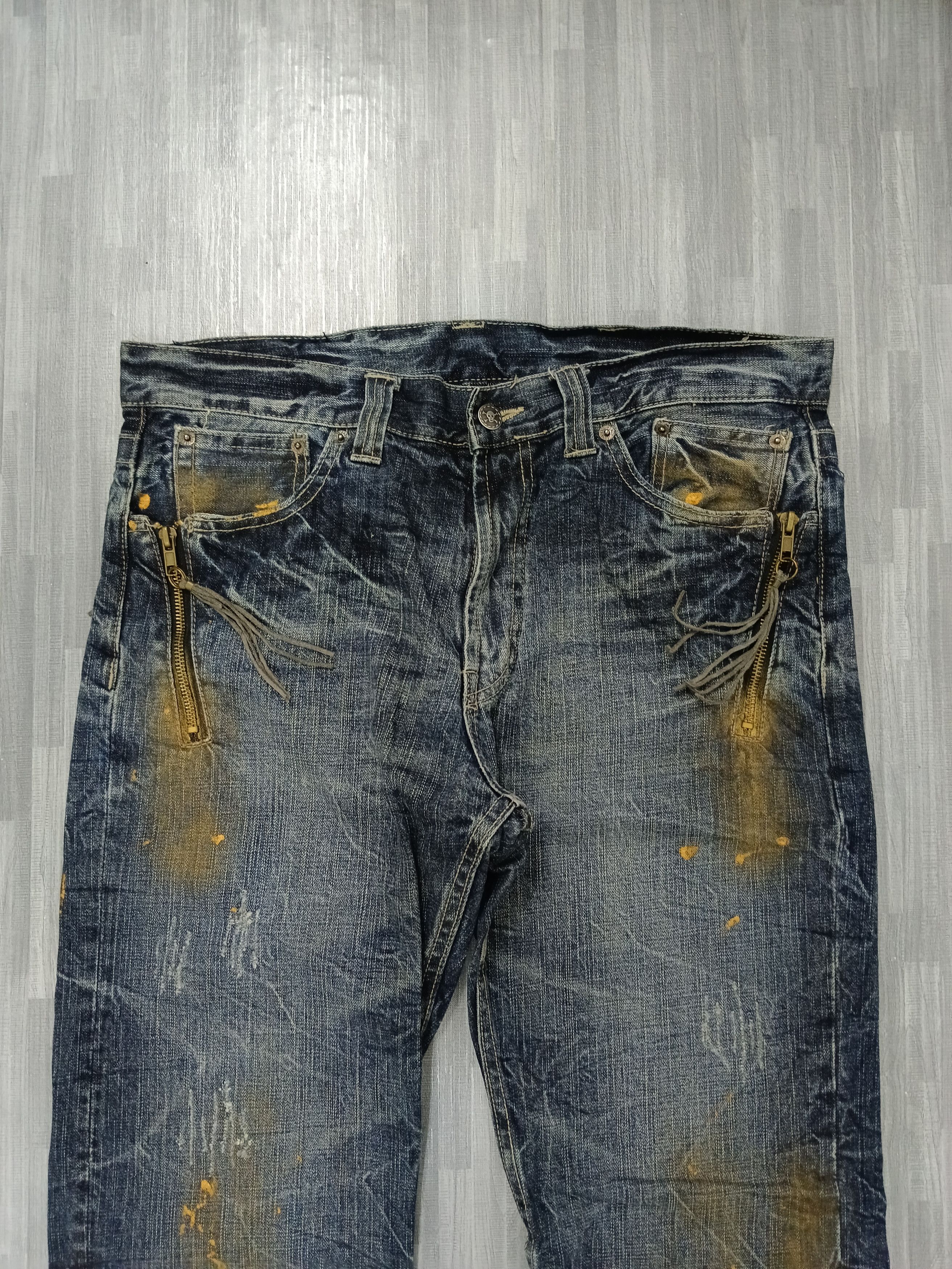 Japanese Brand FLARE SICK SPLATTER UNBRANDED DENIM PANTS Size US 33 - 4 Thumbnail