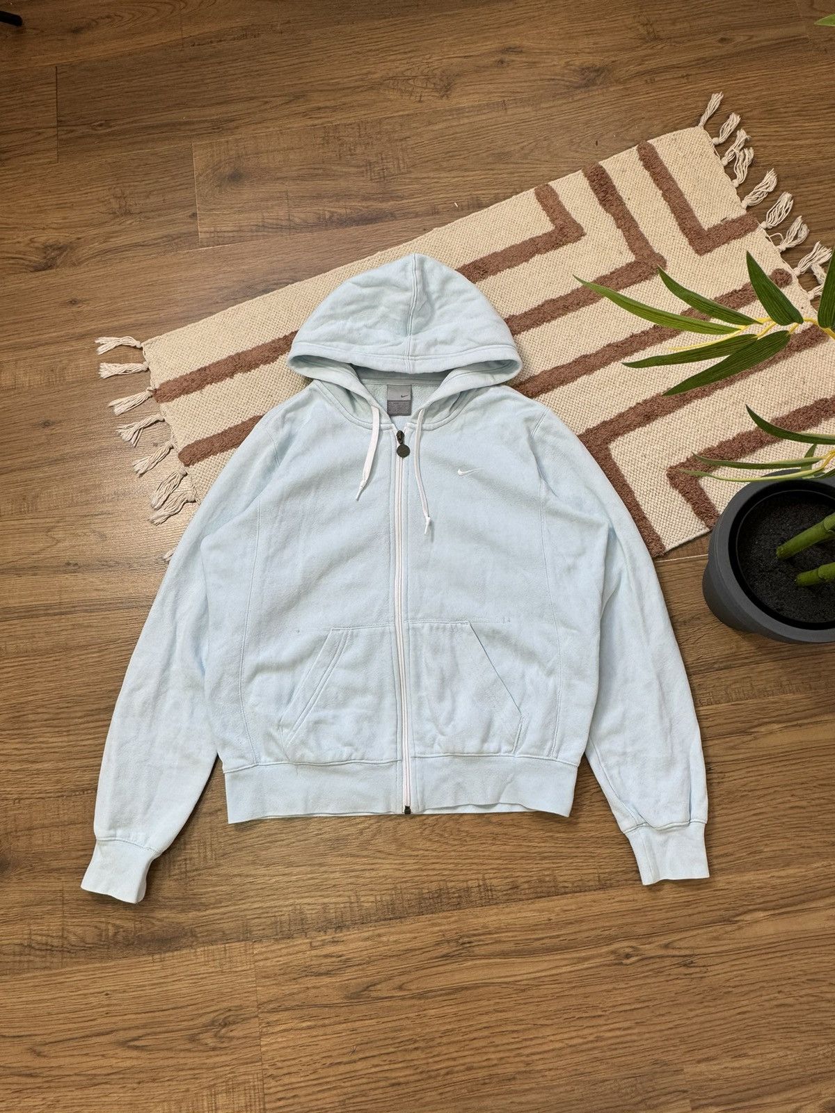 Nike VINTAGE NIKE 1990s BABY BLUE WMNS HOODIE Size L / US 10 / IT 46 - 1 Thumbnail