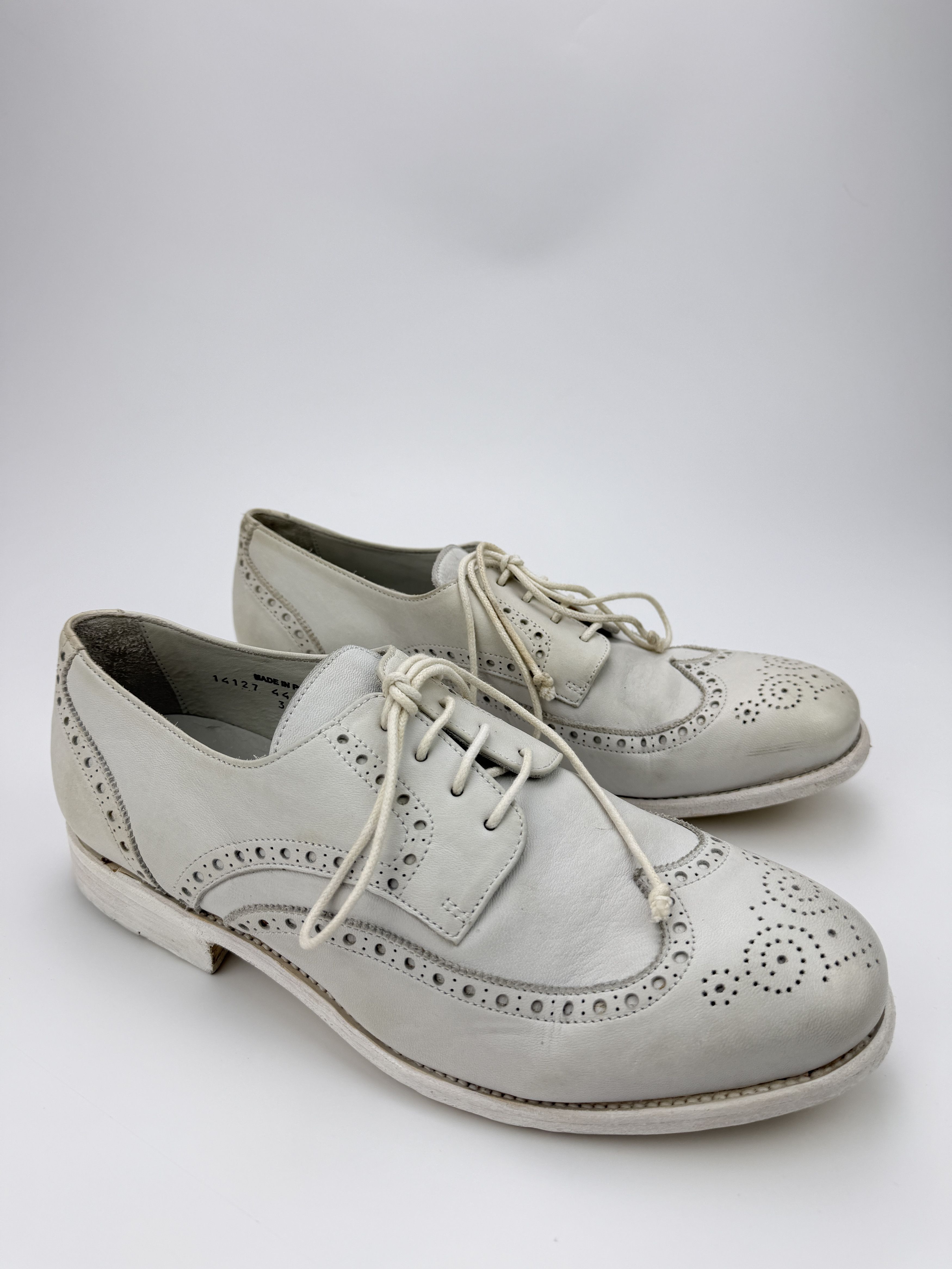 The Last Conspiracy The Last Conspiracy White Leather Painted Boots Oxford Shoes Size US 11 / EU 44 - 8 Thumbnail