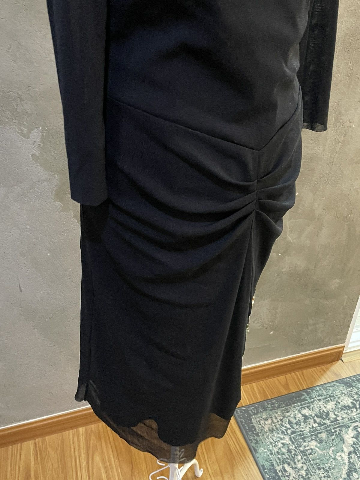 Vivienne Tam SS98 Vivienne Tam Flower Embroidery Layered Black Dress Size XS / US 0-2 / IT 36-38 - 7 Thumbnail
