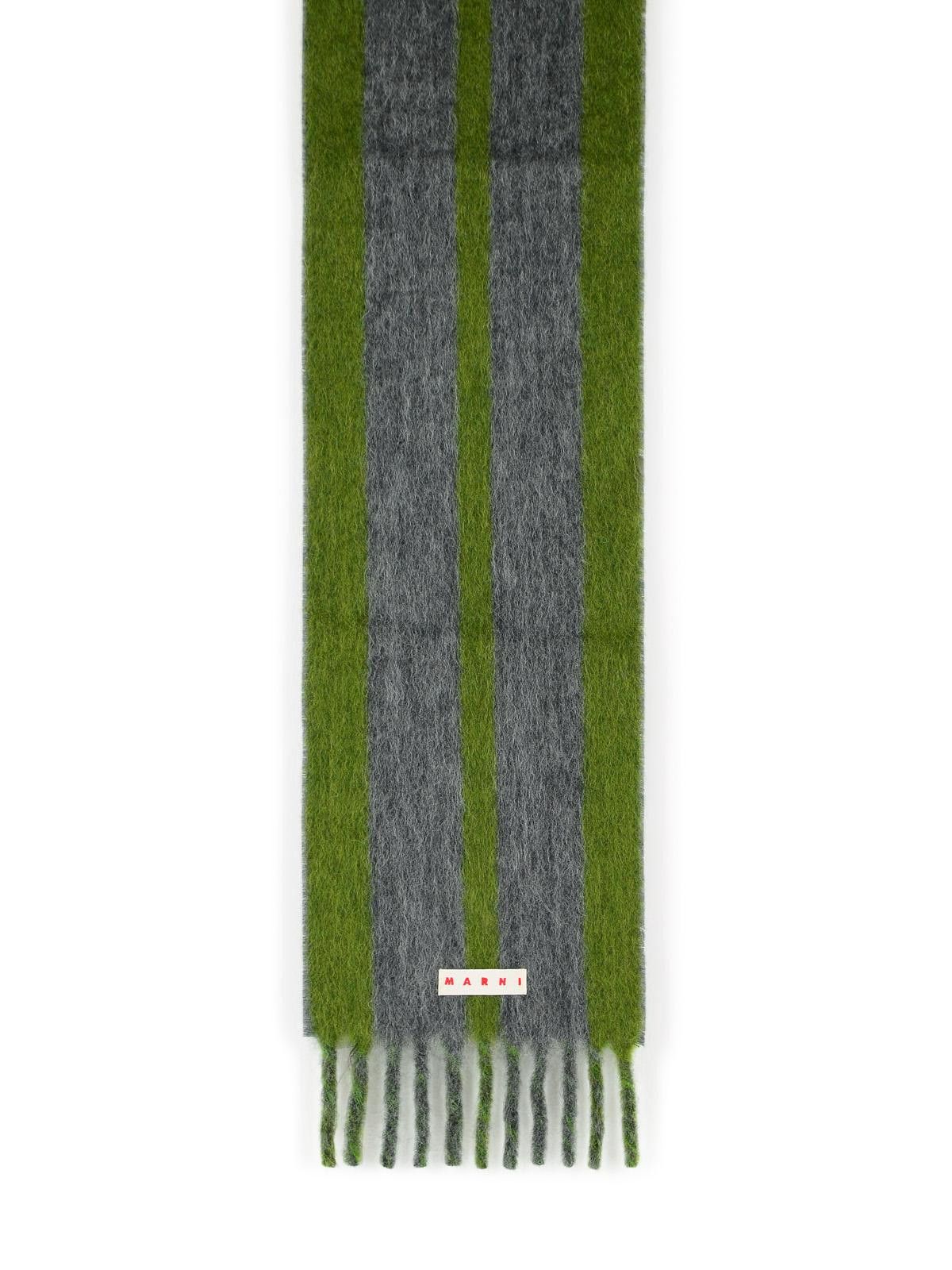Marni MARNI Grey Mohair Blend Scarf With Fringes Size ONE SIZE - 1 Thumbnail