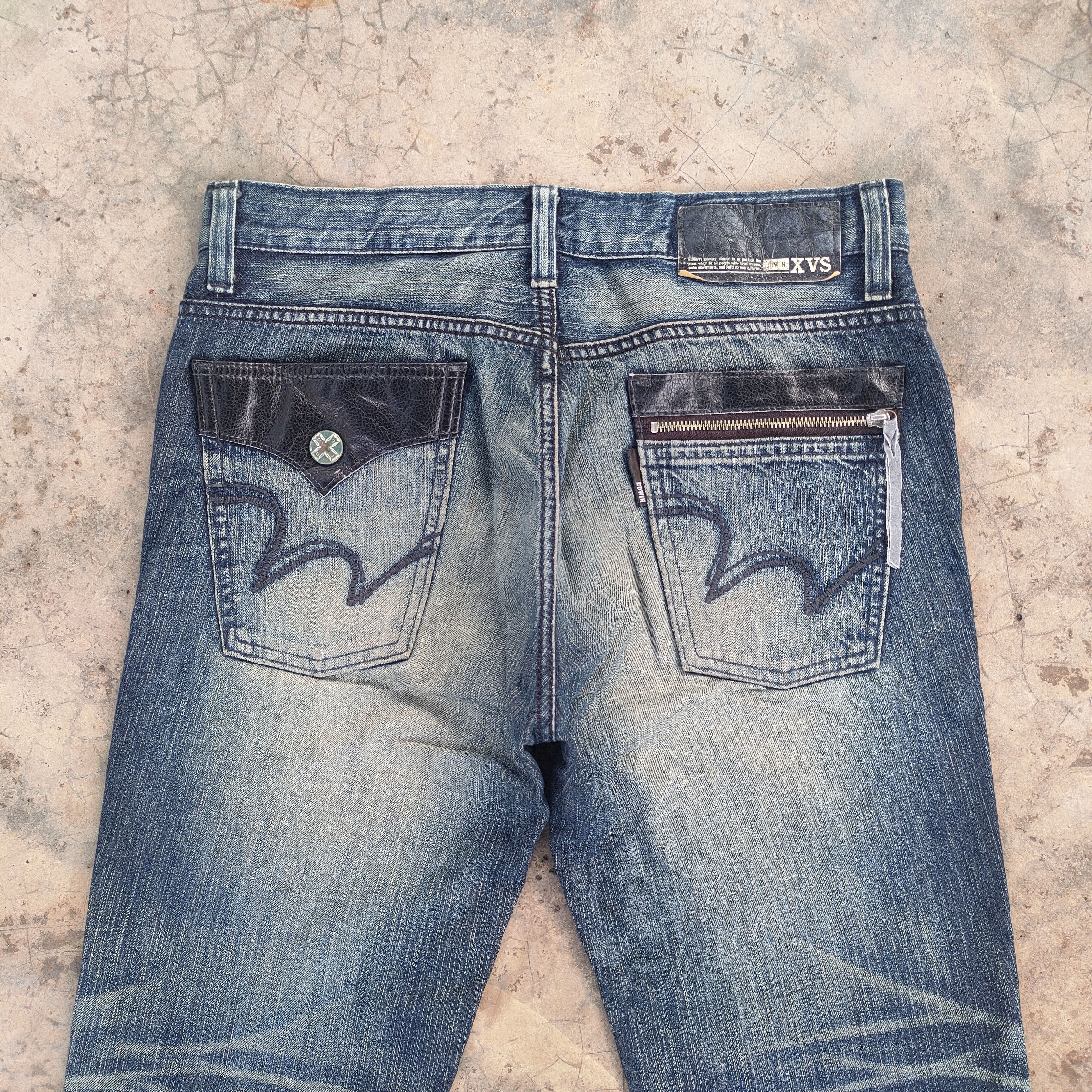 Edwin × Jean × Vintage VINTAGE EDWIN FLARE RIPPED FADED JEANS DENIM PANTS Size US 34 / EU 50 - 10 Thumbnail