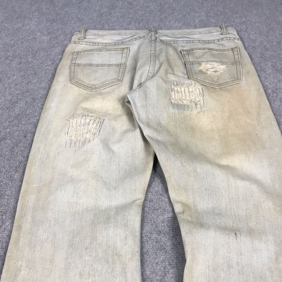 14th Addiction × If Six Was Nine × Le Grande Bleu (L.G.B.) FLARE💀RIPPED DISTRESSED LIGHT RUSTY LGB STYLE DENIM PANTS Size US 32 / EU 48 - 13 Thumbnail