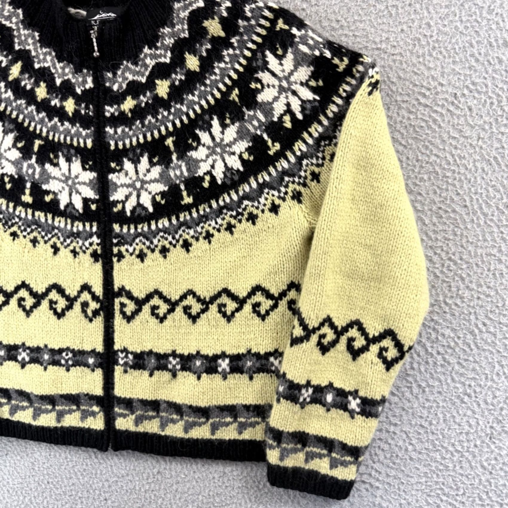 Vintage VINTAGE Icelandic Design Sweater Womens M Angora Lambswool Zip Nordic Outdoor Jeans? Size M / US 6-8 / IT 42-44 - 5 Thumbnail