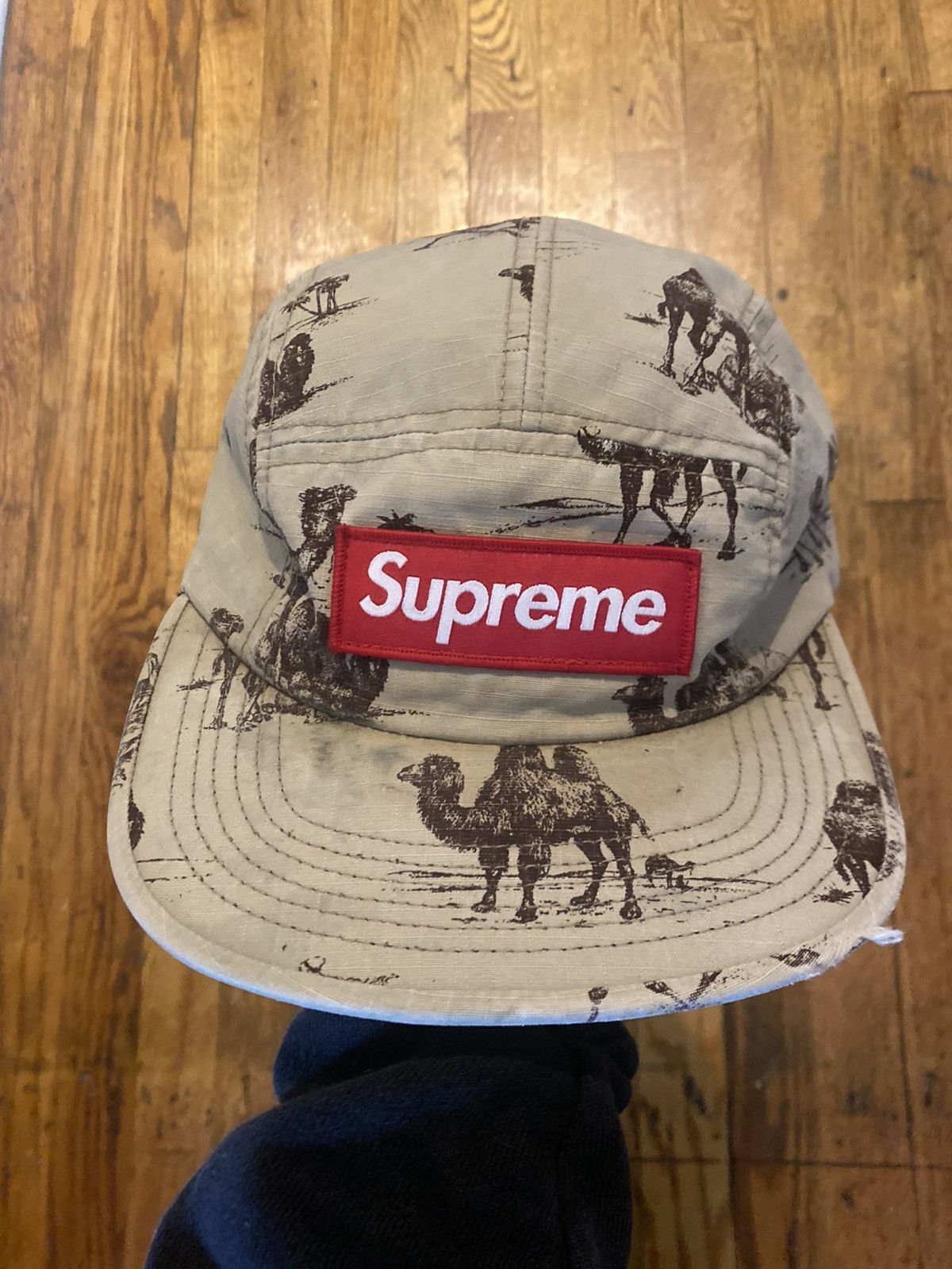image of Supreme Tan Camel Camp Cap, Men's