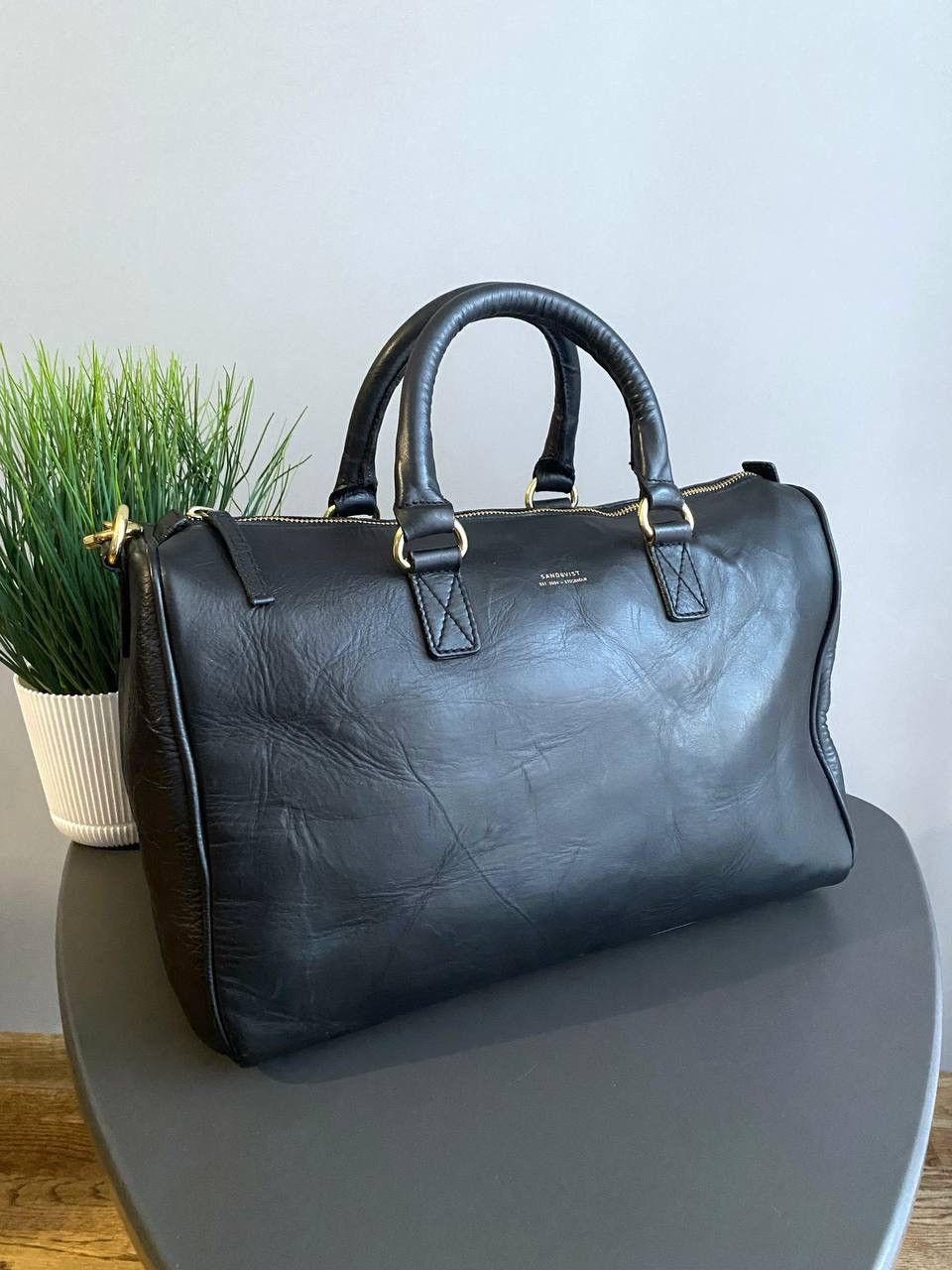 SANDQVIST Sandqvist Black Leather Handbag Shoulder Bag Size ONE SIZE - 2 Thumbnail