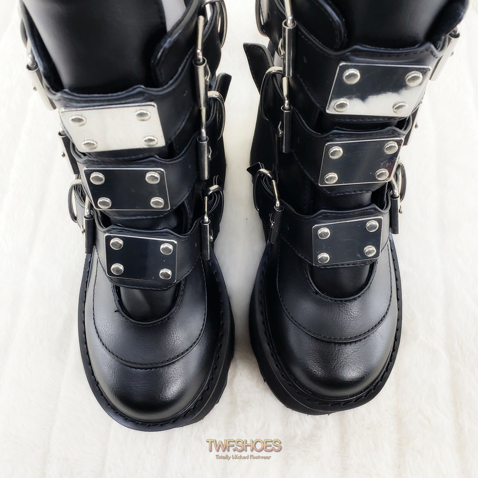 Demonia Cult DEMONIA Swing 105 Black Matte Ankle Boot 5.5" Platform NY (U Size US 7 / IT 37 - 7 Thumbnail
