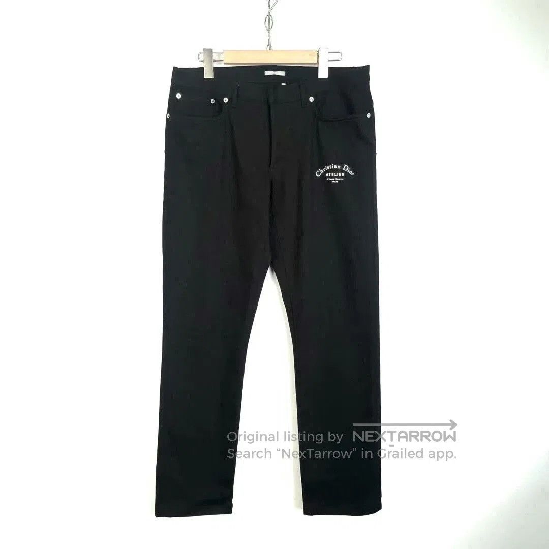 Dior classic black logo print jeans by Dior. Size US 33 - 1 Thumbnail