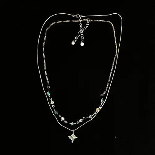 Jewelry Elegant Layered Silver Necklace Size ONE SIZE - 4 Thumbnail