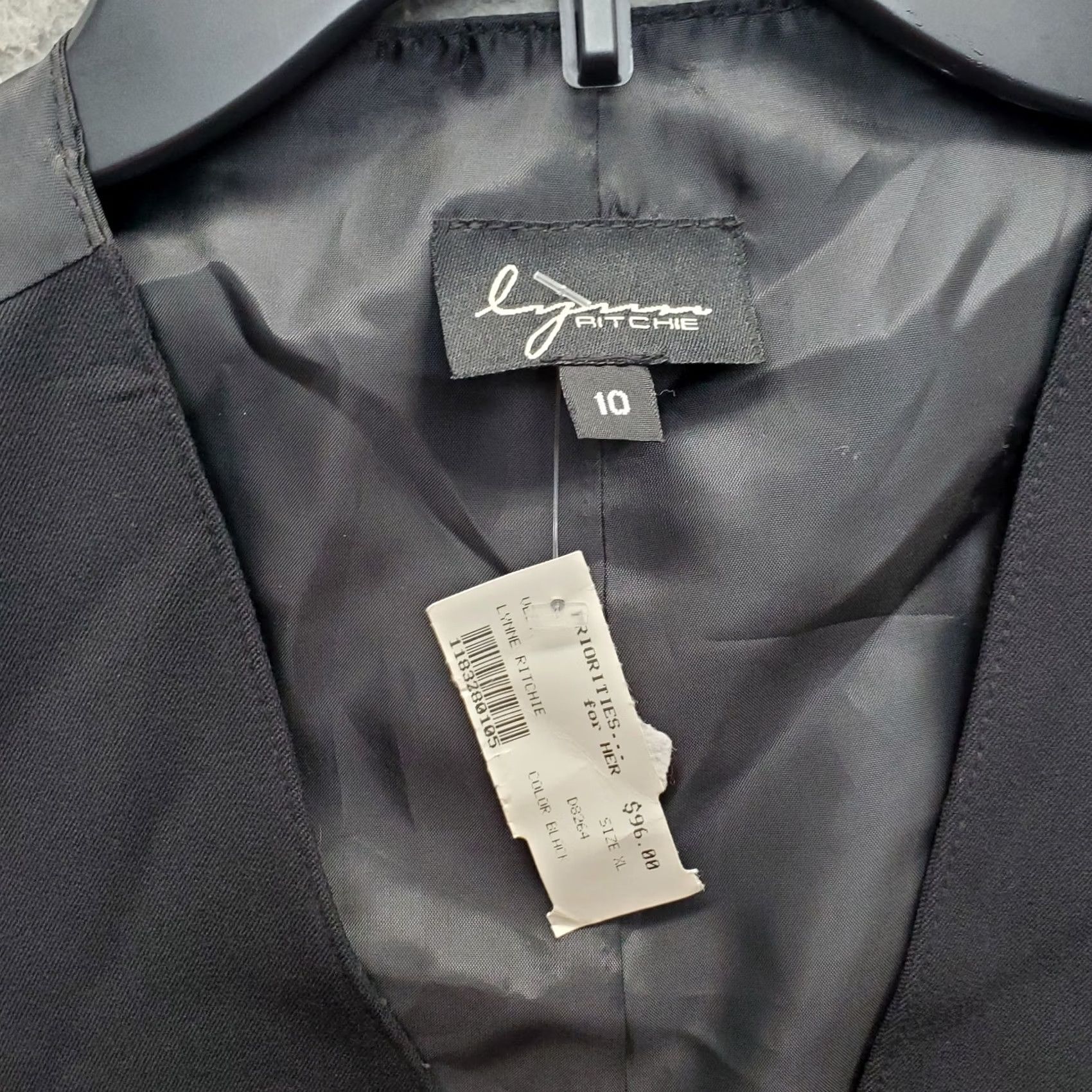 Vintage LYNN RITCHIE Vest Womens Size 10 Black Lined V Neck Button Front Adjustable Buckle Size L / US 10 / IT 46 - 5 Thumbnail