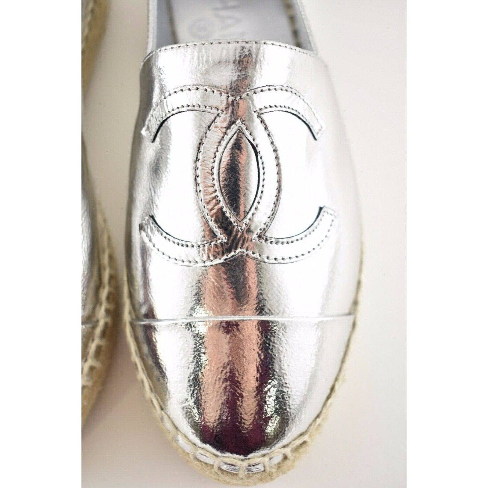 Chanel 19C Laminated Leather Doubl Sole Espadrille Ballet Flat 35 Size US 5 / IT 35 - 6 Thumbnail