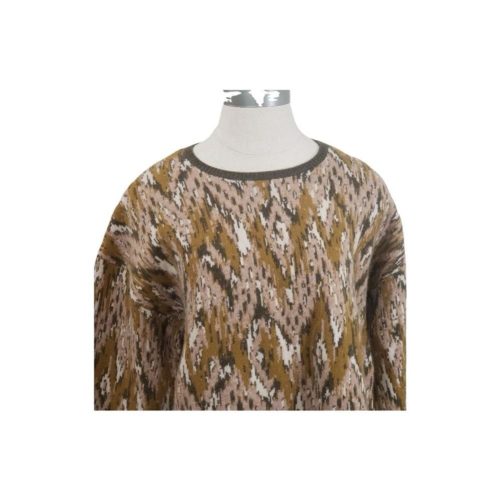 Designer CT1993 Garnet Hill Brown, Cream and Olive Green Sweater S Size S / US 4 / IT 40 - 5 Thumbnail