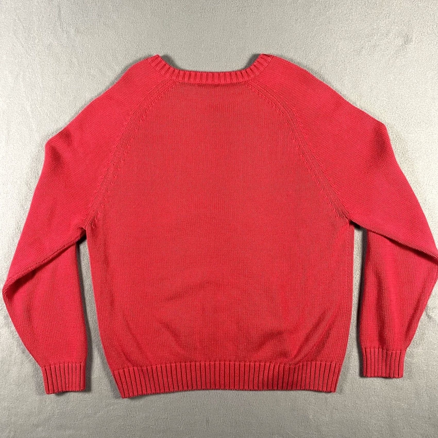Lands' End Lands' End Pullover Sweater Large 42-44 Red 100% Cotton Thick Preppy Dad Men Size US L / EU 52-54 / 3 - 3 Thumbnail
