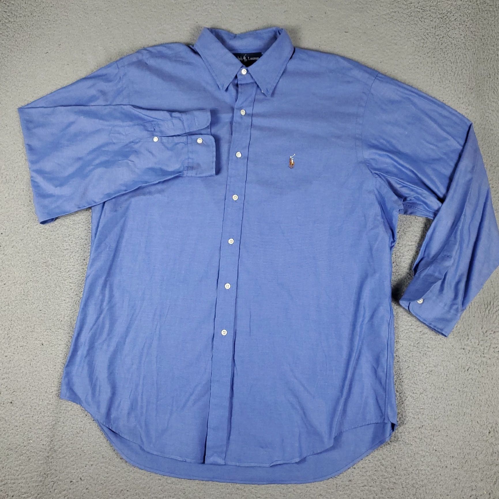 Ralph Lauren Ralph Lauren Dress Shirt Mens Size 17 Blue Pony Button Up Long Sleeve Size 46R - 3 Thumbnail