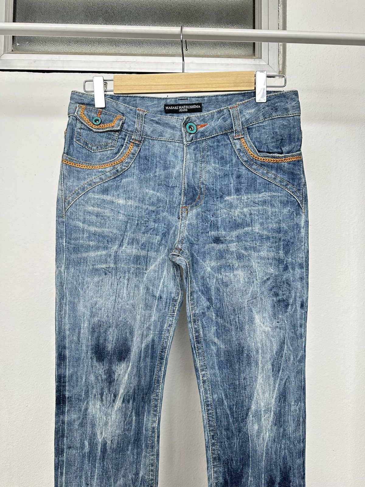 Masaki Matsushima 00's Masaki Matsushima bleach wash denim jeans Size US 29 - 9 Thumbnail