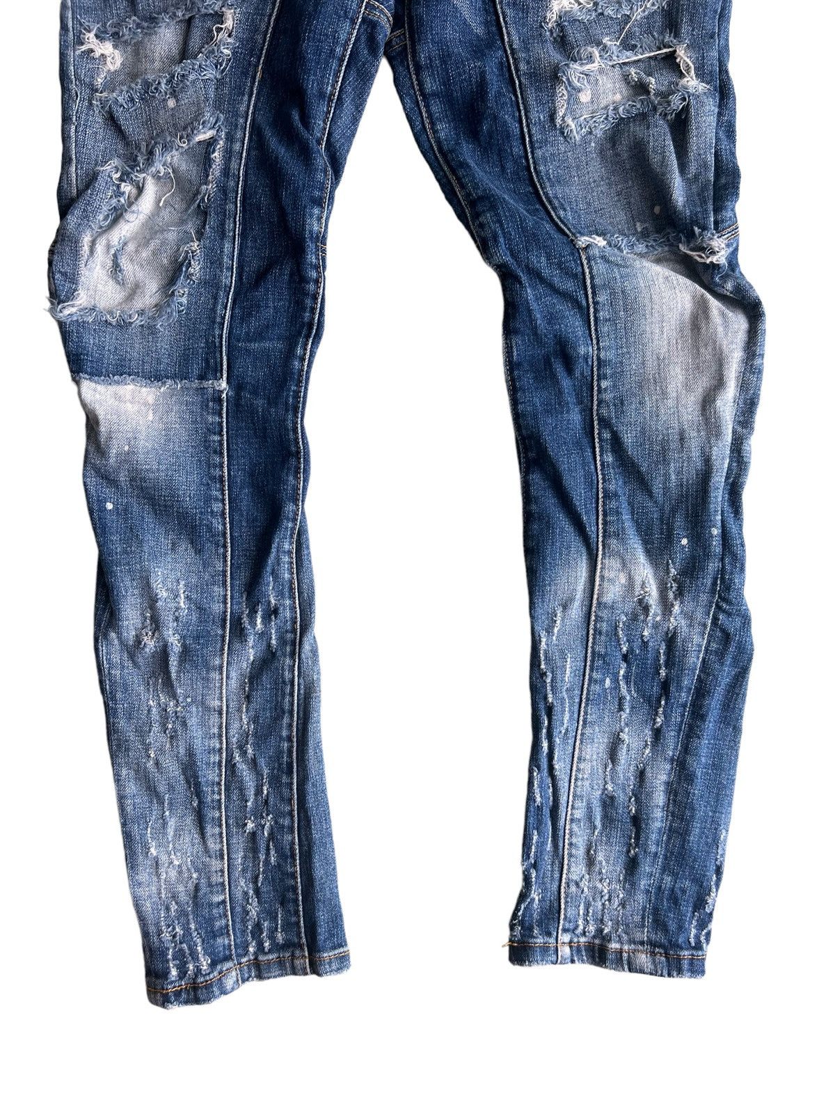 Dsquared2 × Purple DSQUARED2 Beautiful Patchwork Distressed Skinny Biker Jean Size US 29 - 6 Thumbnail
