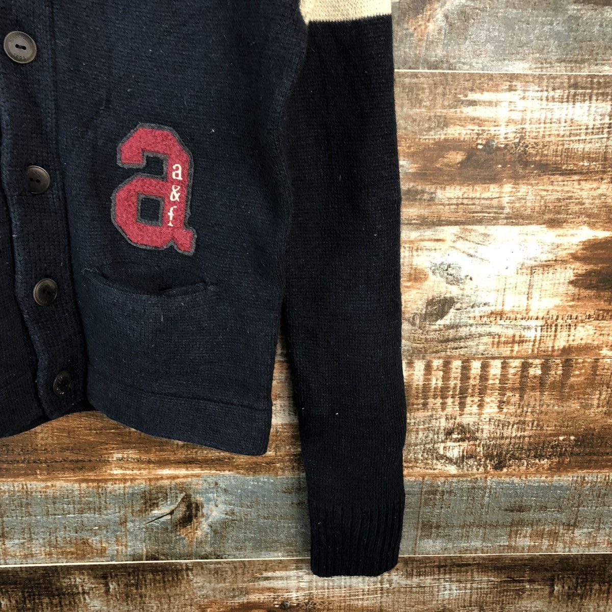 Abercrombie & Fitch × Aran Isles Knitwear Vintage Cardigan Knit Abercrombie & Fitch Black #977 Size US XL / EU 56 / 4 - 8 Thumbnail