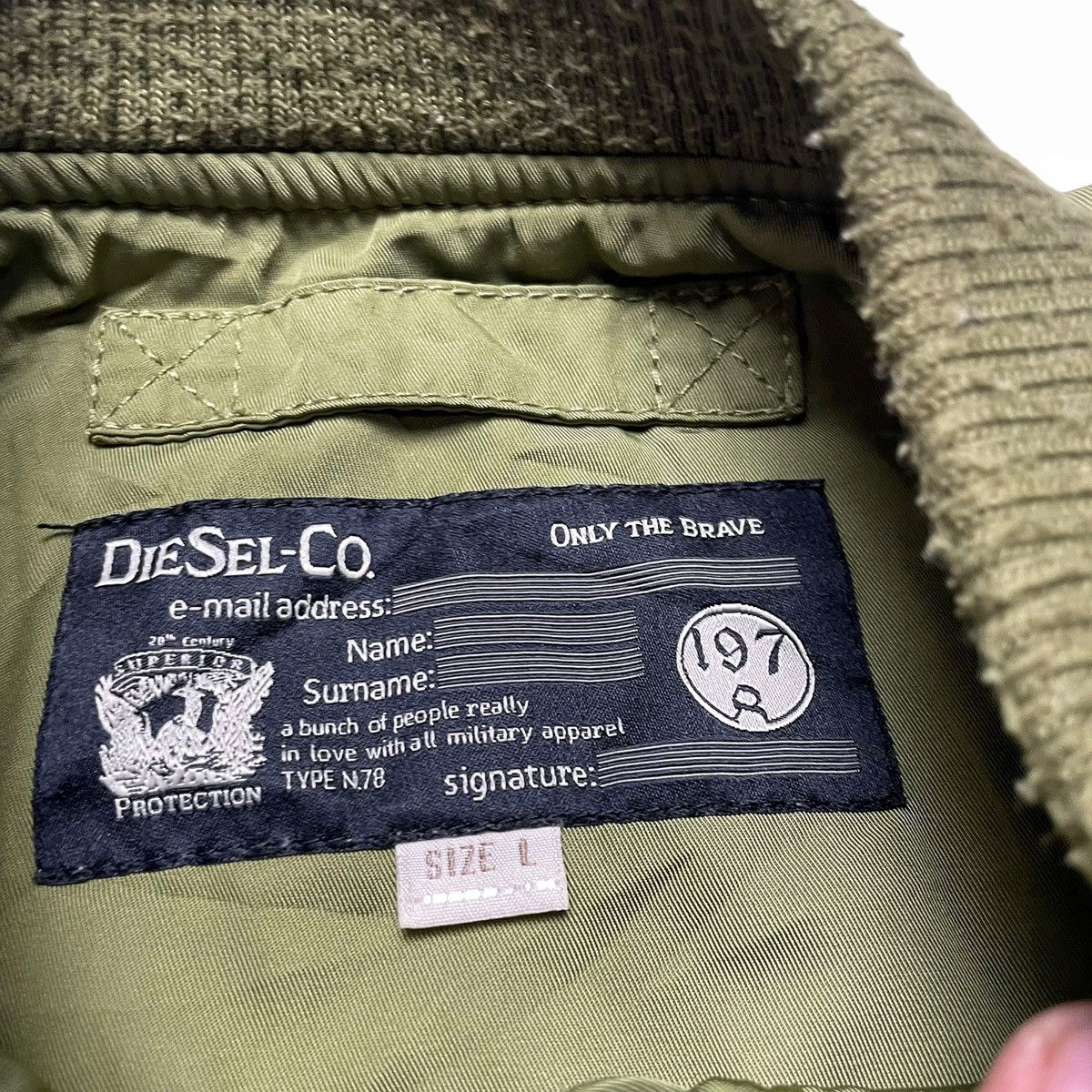 Diesel × Vintage Diesel Co Bomber Jacket Military Green Military Fashion Sz L Size US L / EU 52-54 / 3 - 7 Thumbnail