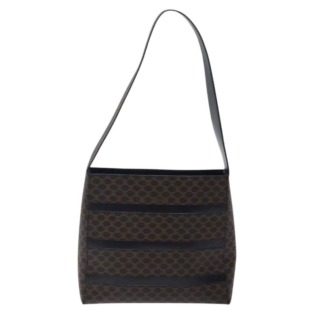 Celine CELINE Macadam Canvas Shoulder Bag Pvc Leather Black Gold Size ONE SIZE - 3 Thumbnail
