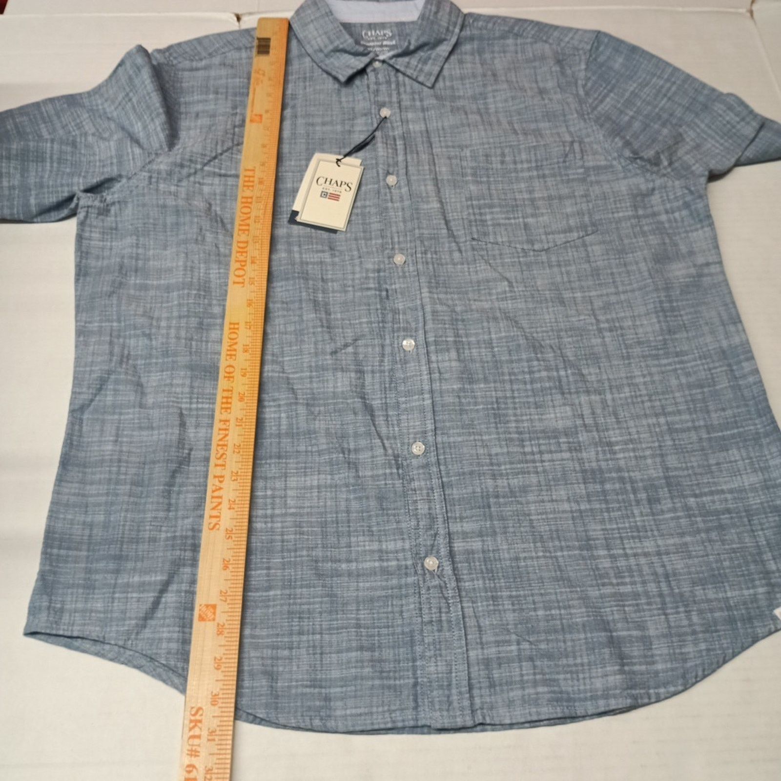 Chaps Chaps Seacoast Wash Chambray Woven Shirt Mens XL Blue Shadow Size US XL / EU 56 / 4 - 5 Thumbnail