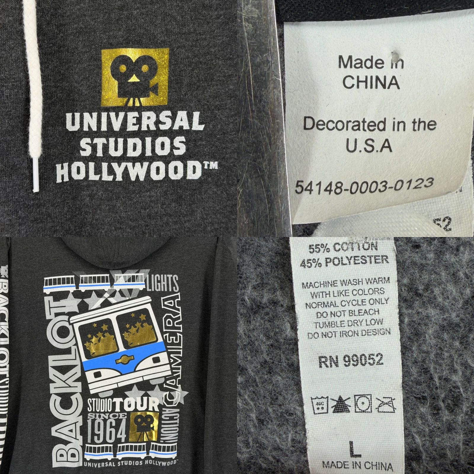 Vintage VINTAGE? No. Universal Studios Hollywood Studio Tour Backlot Zip Hoodie Gray Mens L Size US L / EU 52-54 / 3 - 8 Thumbnail