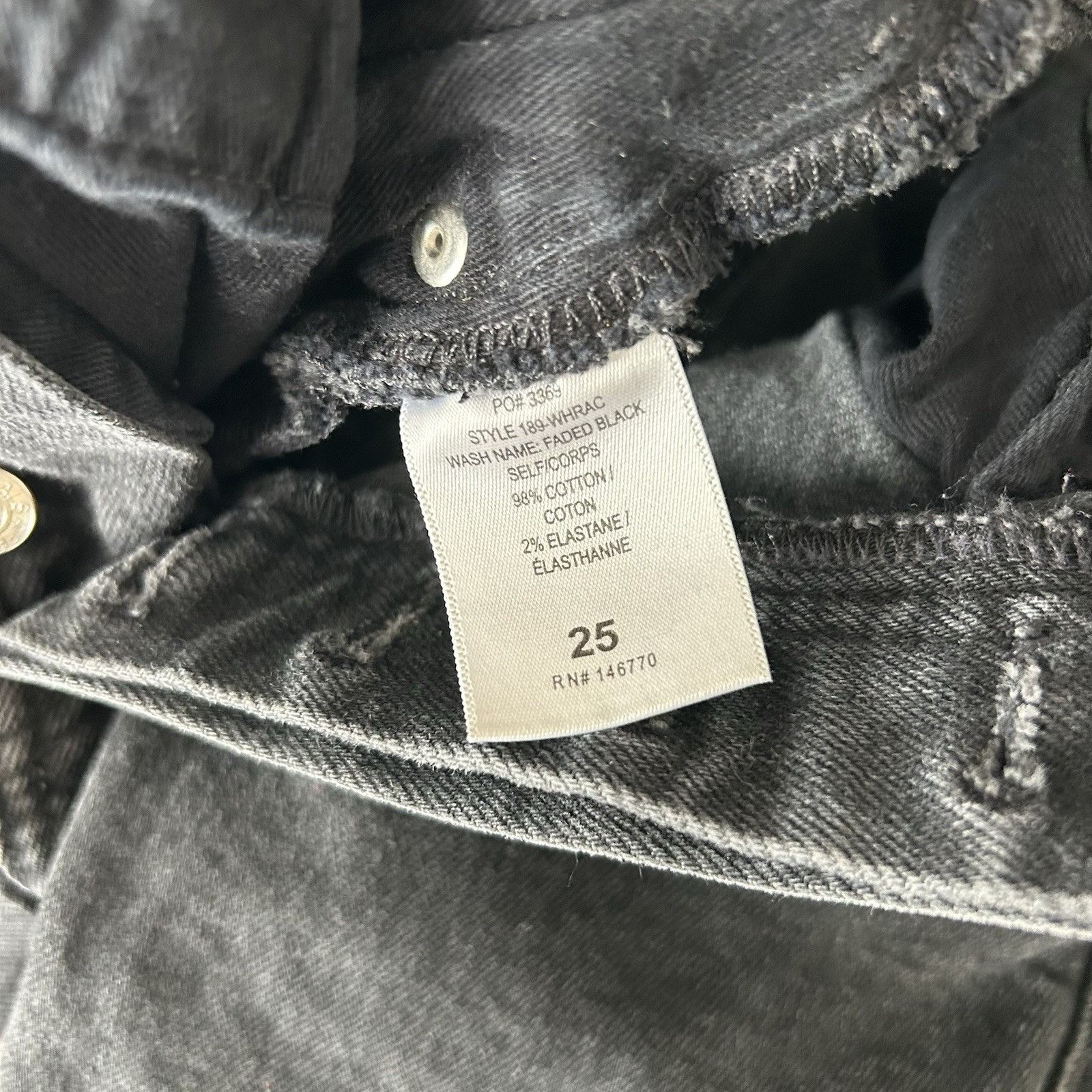 RE/DONE RE/DONE Originals High Rise Ankle Crop Jeans Black Button-Fl Size 25" / US 0 / IT 36 - 14 Thumbnail