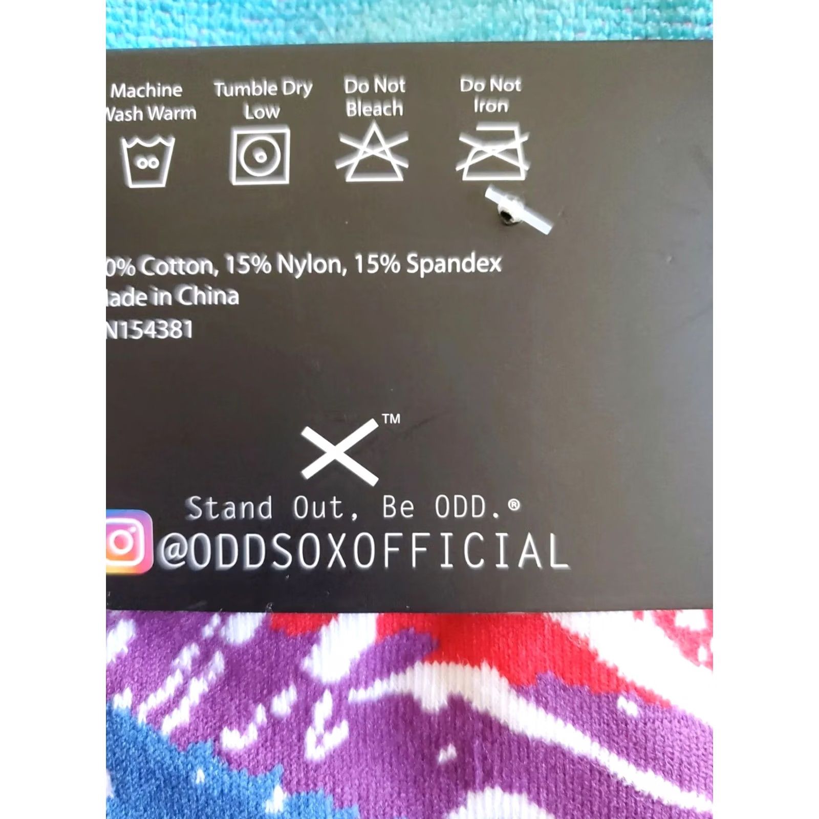 Rainbow ODD SOX Crew Socks 6-13 Rainbow Tie-Dye Swirl Multicolor Men Size 6-13 Crew Socks Rainbow Theme, Cotton Blend, 1 Pair Size ONE SIZE - 4 Thumbnail