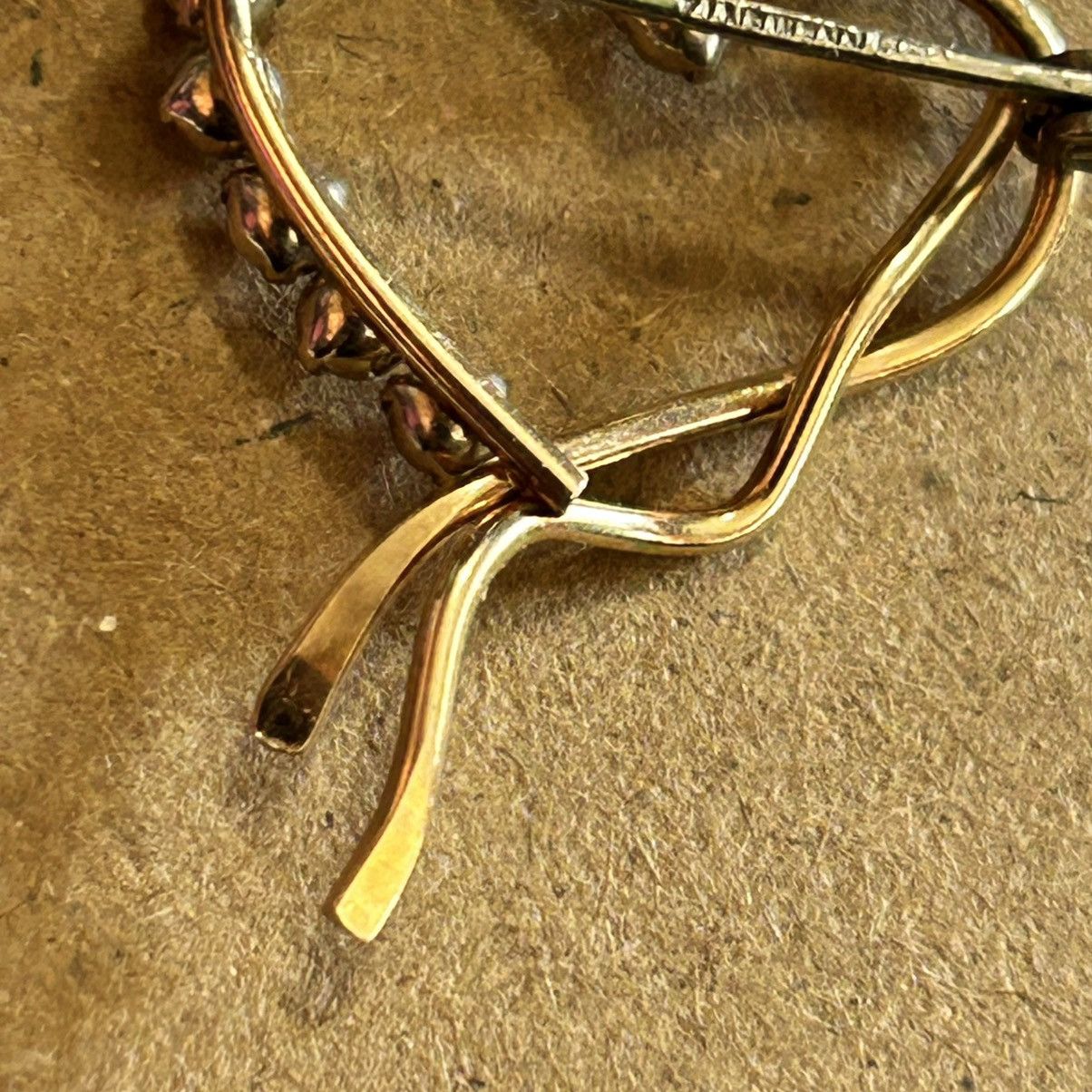 Vintage Vintage Krementz 14k gold filled clear stone heart brooch Size ONE SIZE - 9 Thumbnail