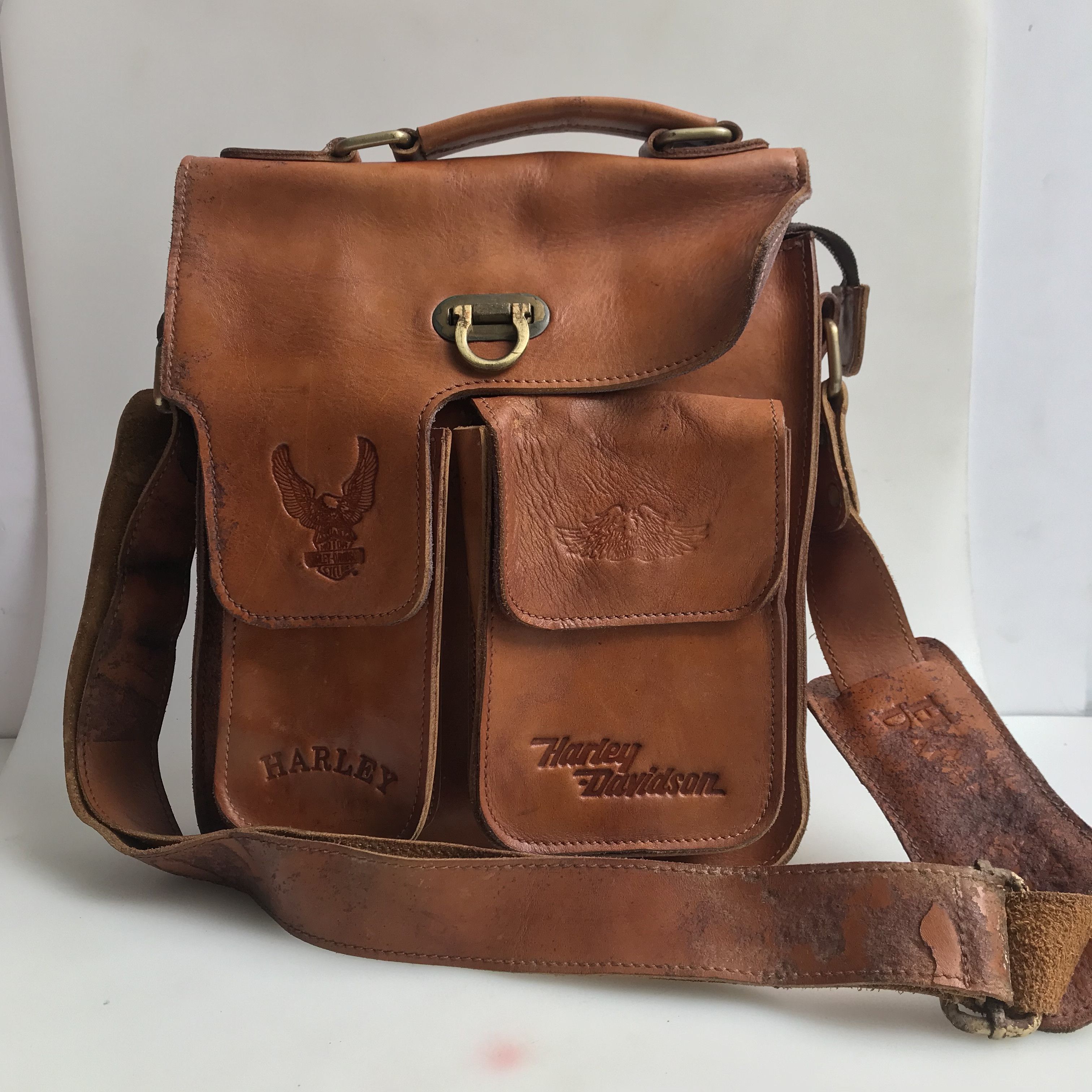 Harley Davidson Vintage Harley Davidson shoulder mesengger postman bag Leat Size ONE SIZE - 12 Thumbnail