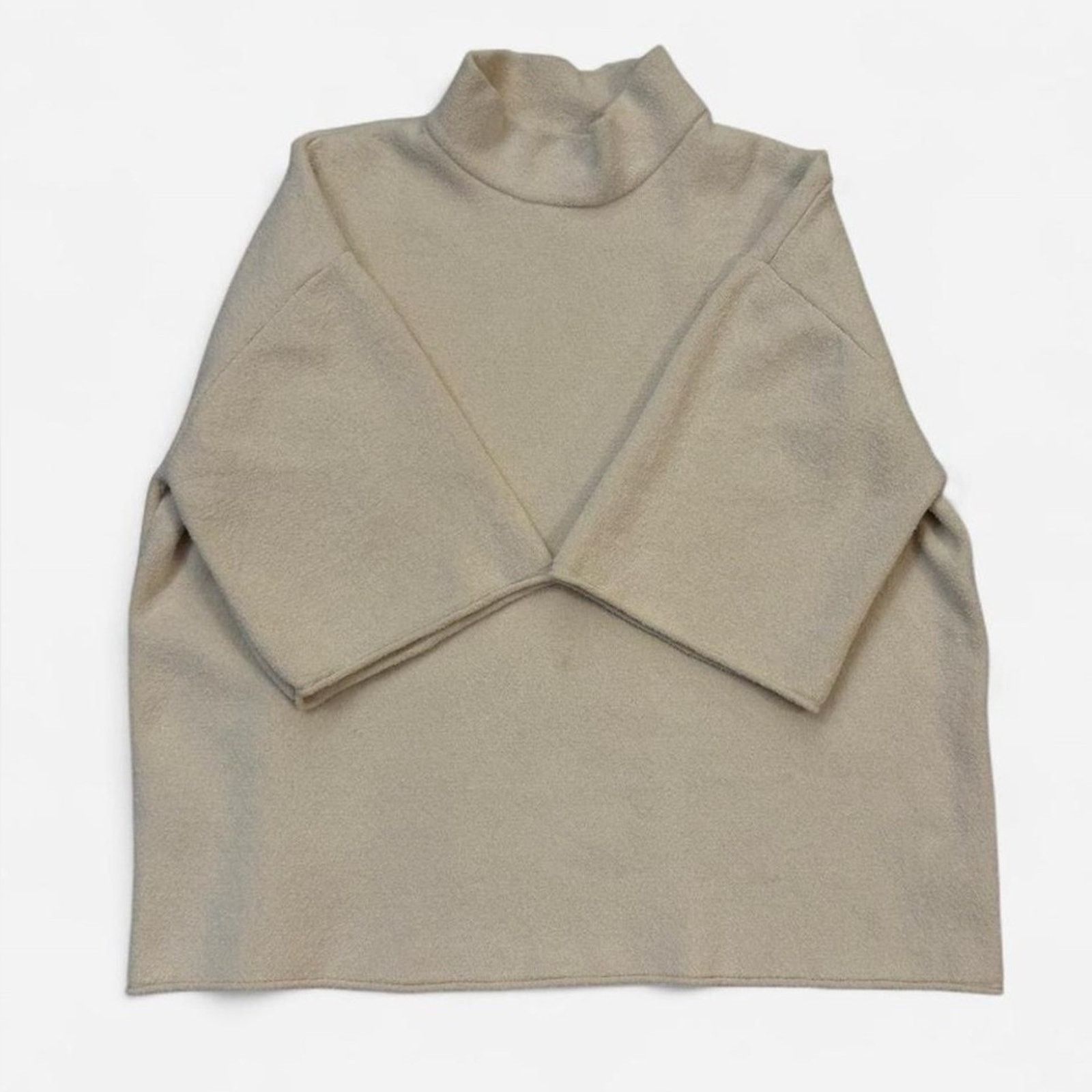 Zara Zara Cream Textured Knit Top/Sweater Size Large Boxy Fit Size L / US 10 / IT 46 - 2 Thumbnail