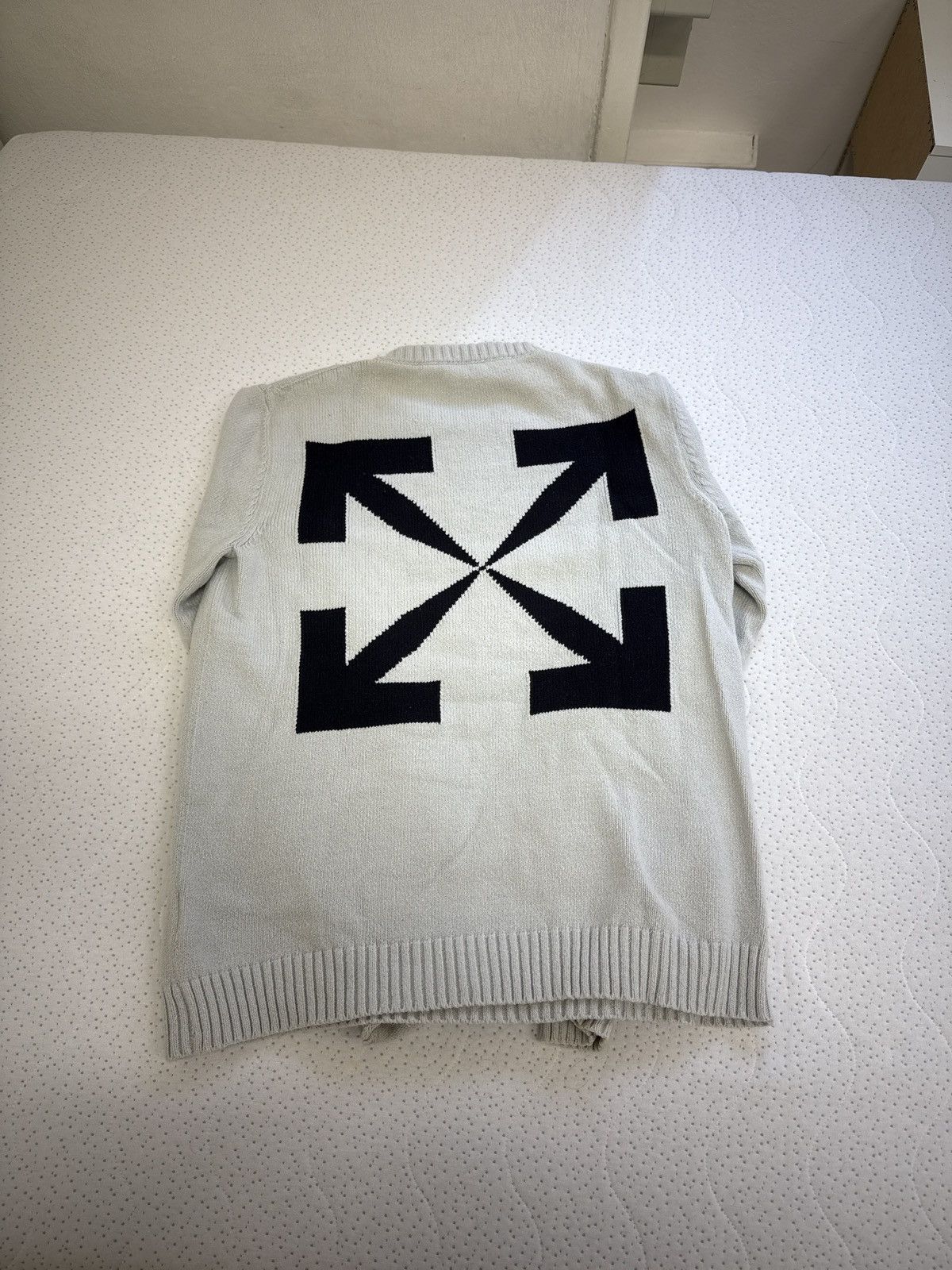 Off-White Maglione Off-White "Diagonals" Knit Sweater – Grigio Chiaro– Size US L / EU 52-54 / 3 - 6 Thumbnail