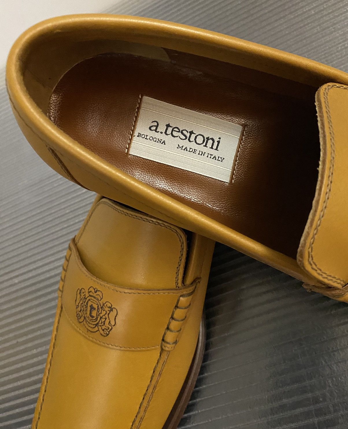 Testoni a.testoni 🇮🇹 brown calf leather handmade moccasin 11.5 US NEW Size US 11.5 / EU 44-45 - 2 Thumbnail