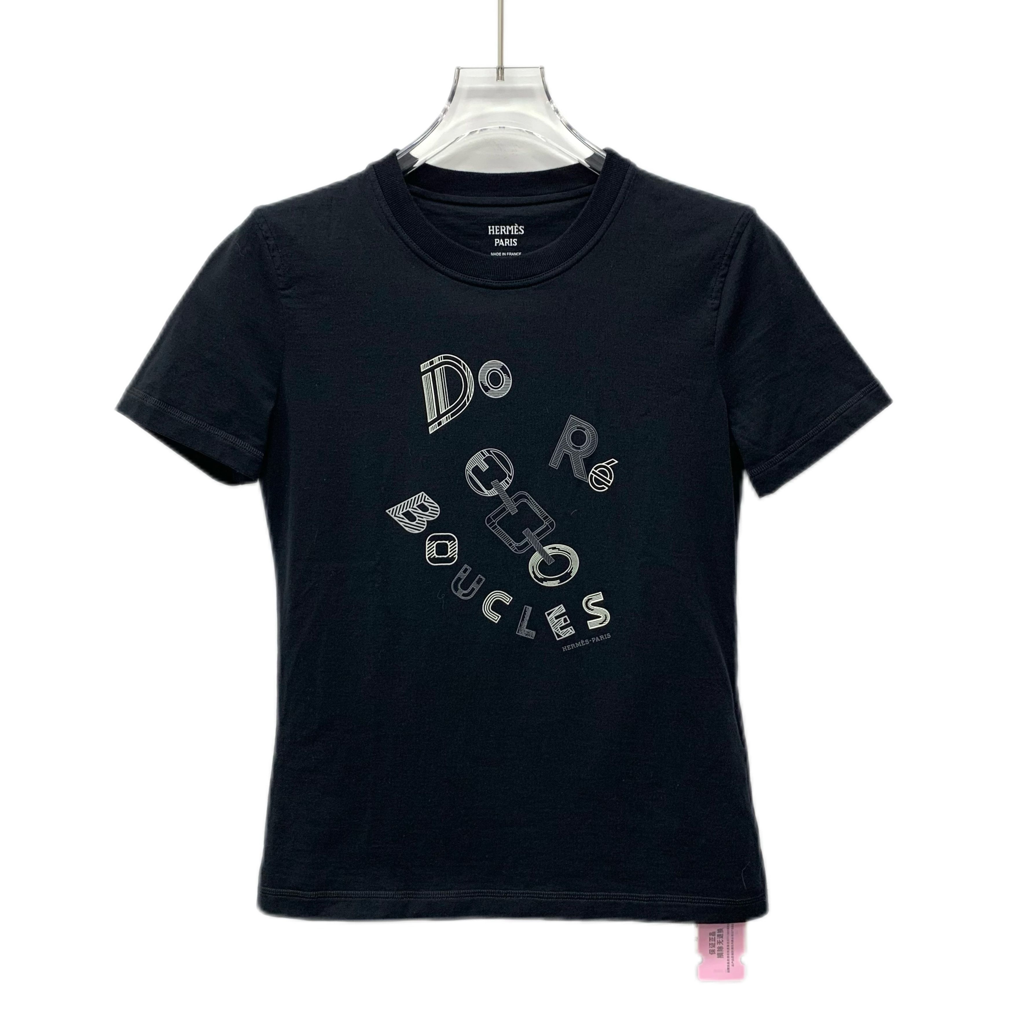 Hermes Hermès Cotton T-Shirt – Black Letter Crewneck (Size XXS) Size US XXS / EU 40 - 1 Thumbnail