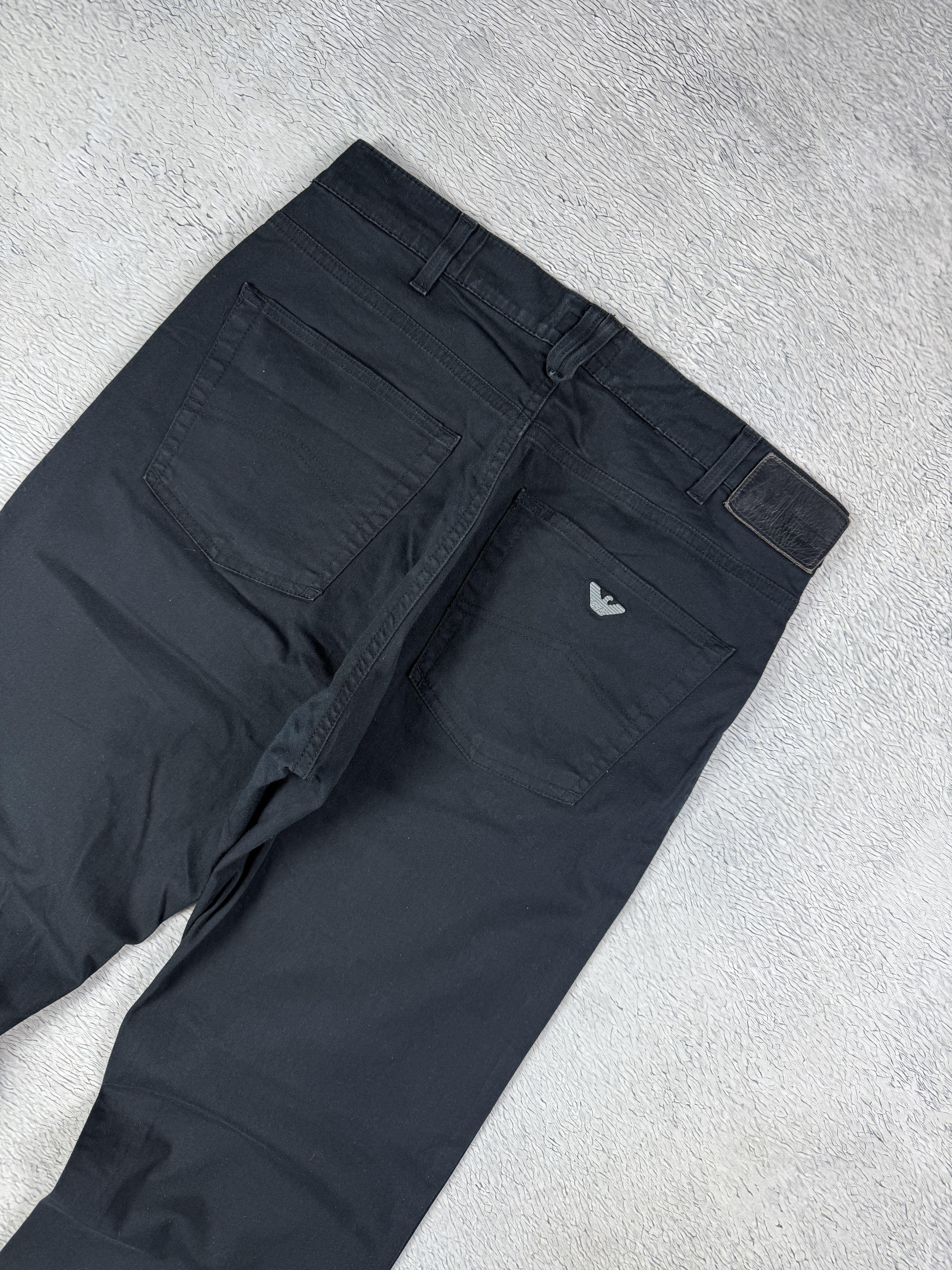 Armani Armani Jeans J14 Comfort Fit Pants Black Straight Leg Size US 33 - 2 Thumbnail