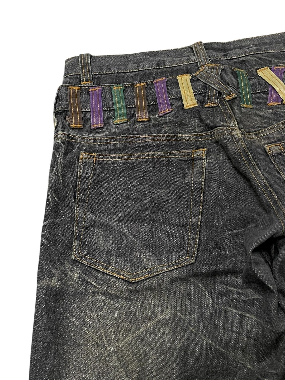 Le Grande Bleu (L.G.B.) Nylaus Japan Double Waist Wrinkled Whisker Faded Wash Jeans Size US 30 / EU 46 - 18 Thumbnail