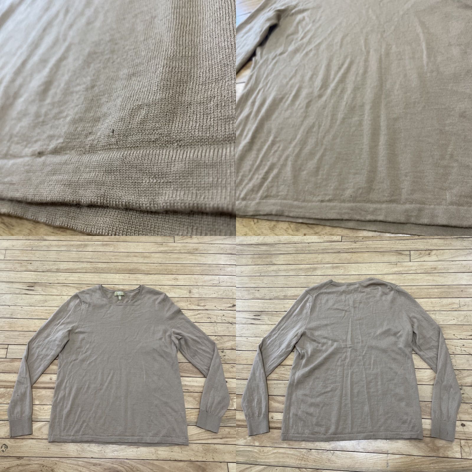 Charter Club VINTAGE Charter Club Merino Wool Sweater Women XL Tan Brown Western Boho Layer Pullover Buttonless Crew Neck Regular Size XL / US 12-14 / IT 48-50 - 9 Thumbnail