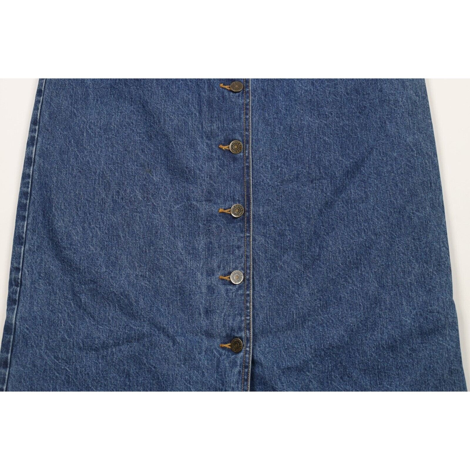 Eddie Bauer × Vintage Vintage 90s Eddie Bauer Distressed Flannel Lined Denim Skirt Size 30" / US 8 / IT 44 - 3 Thumbnail