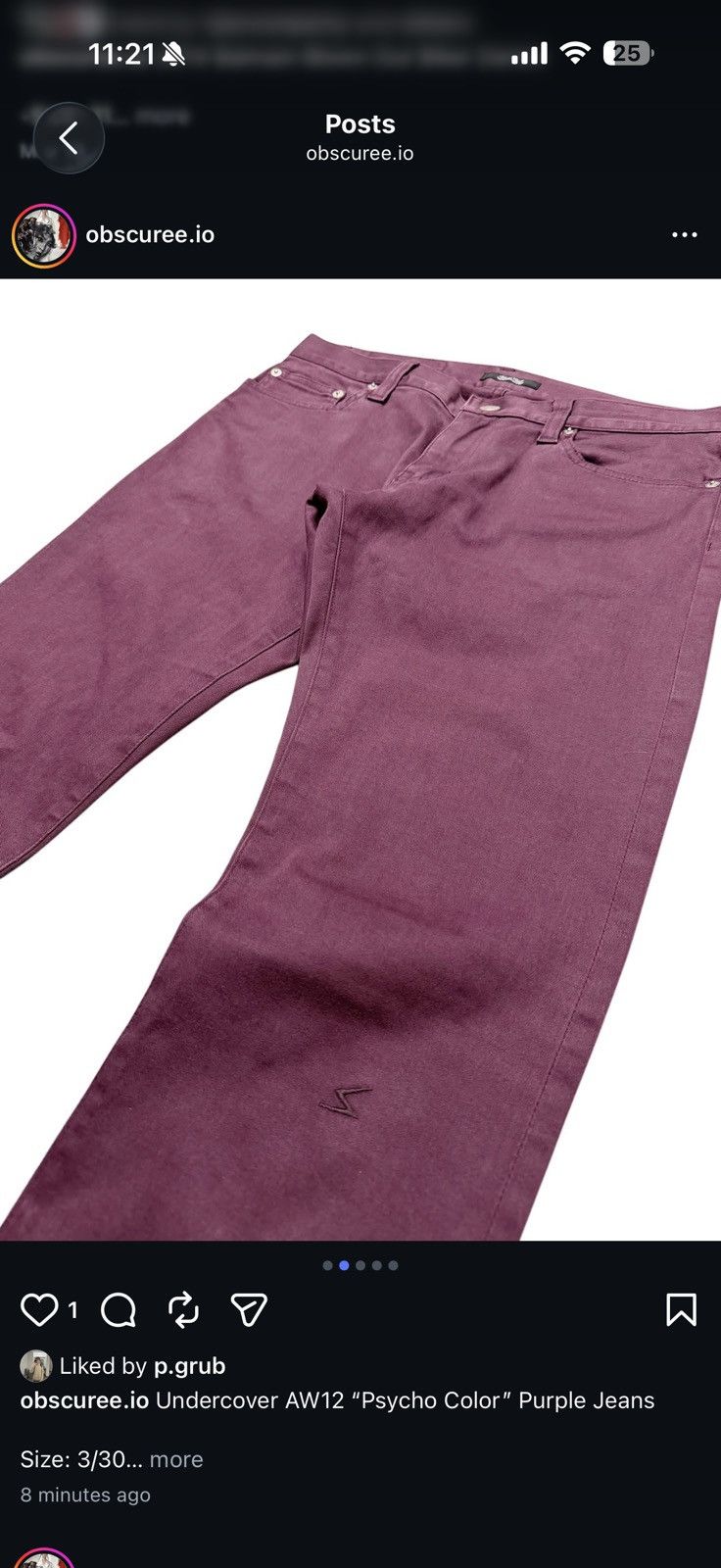 Undercover Undercover AW12 "Psycho Color" Purple Jeans Size US 30 / EU 46 - 2 Thumbnail