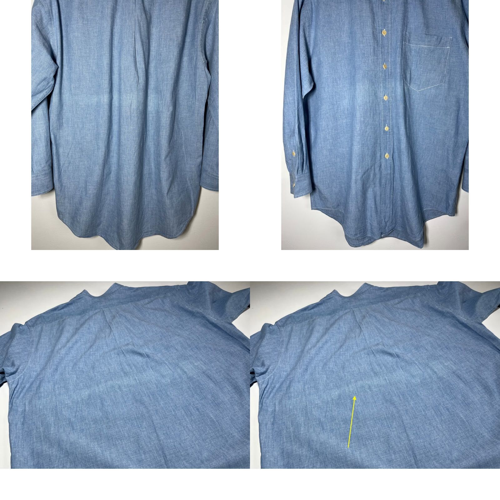 Ralph Lauren VINTAGE Ralph Lauren Country Shirt Mens 90s Long Sleeve Blue Cotton Chambray Large Size US L / EU 52-54 / 3 - 8 Thumbnail