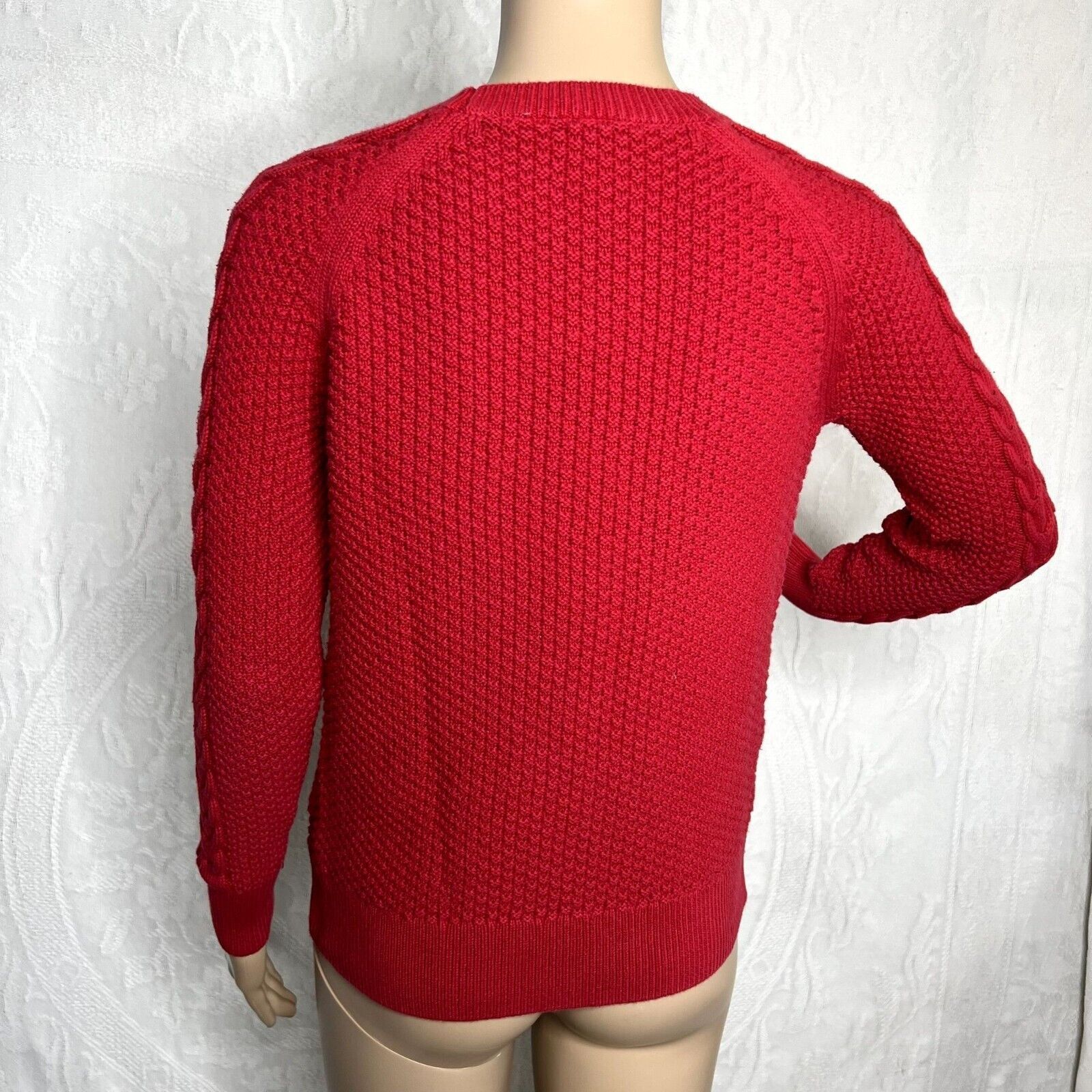 Gap Gap Red Chunky Knit Crewneck Sweater Size XS / US 0-2 / IT 36-38 - 3 Thumbnail