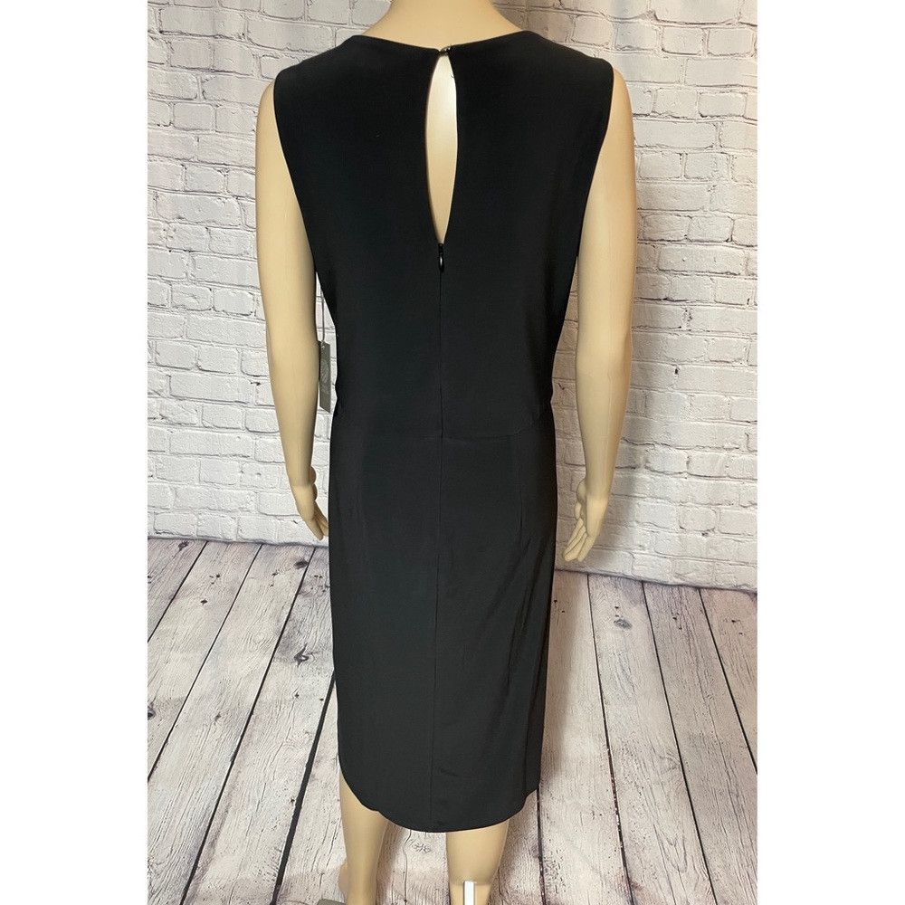 Vince Camuto NWT New Vince Camuto Ruched Body-Con Midi Sleeveless Black Size L / US 10 / IT 46 - 4 Thumbnail