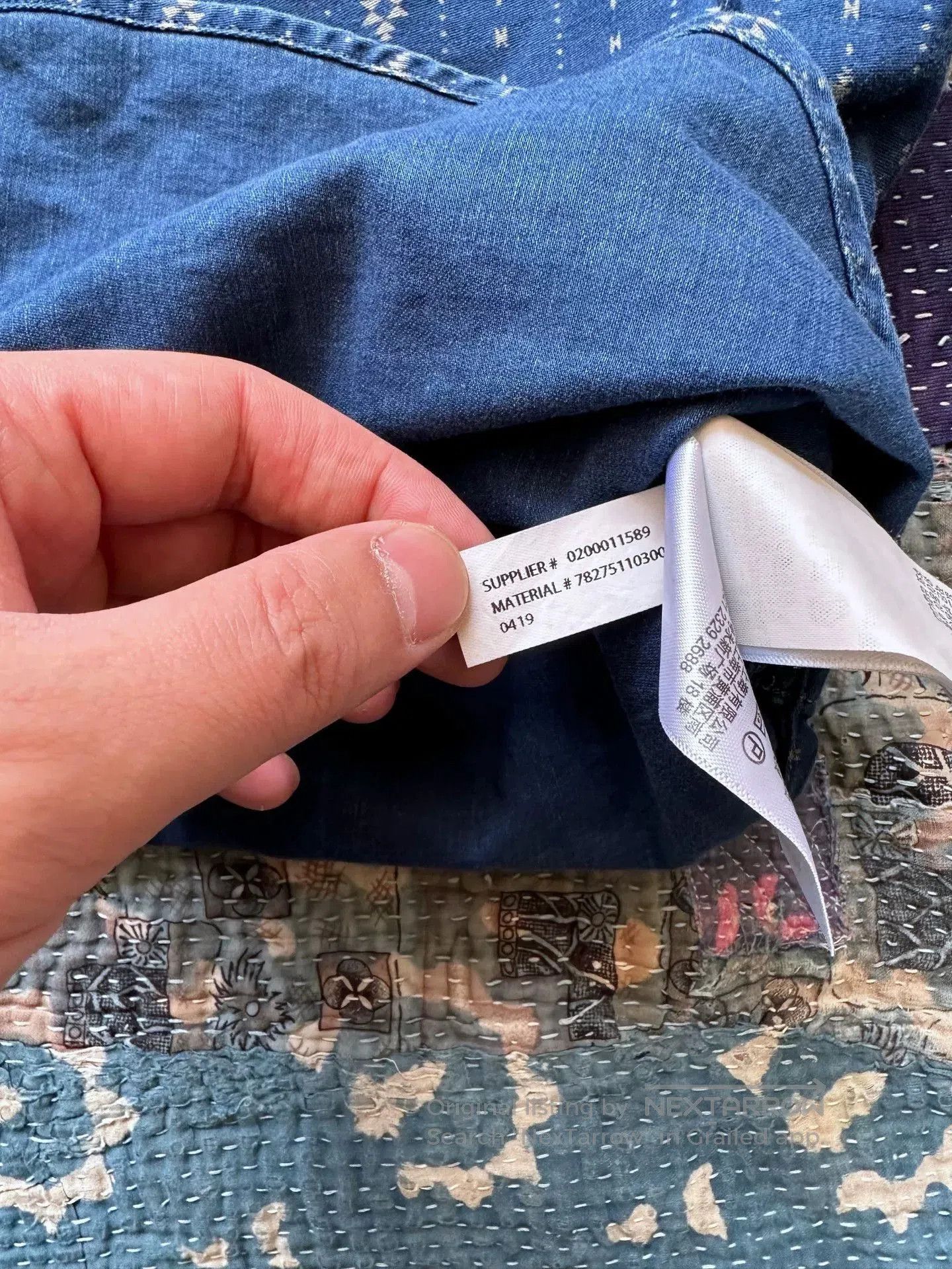 RRL Ralph Lauren rrl southwestern blue dyed striped shirt. Size US L / EU 52-54 / 3 - 6 Thumbnail