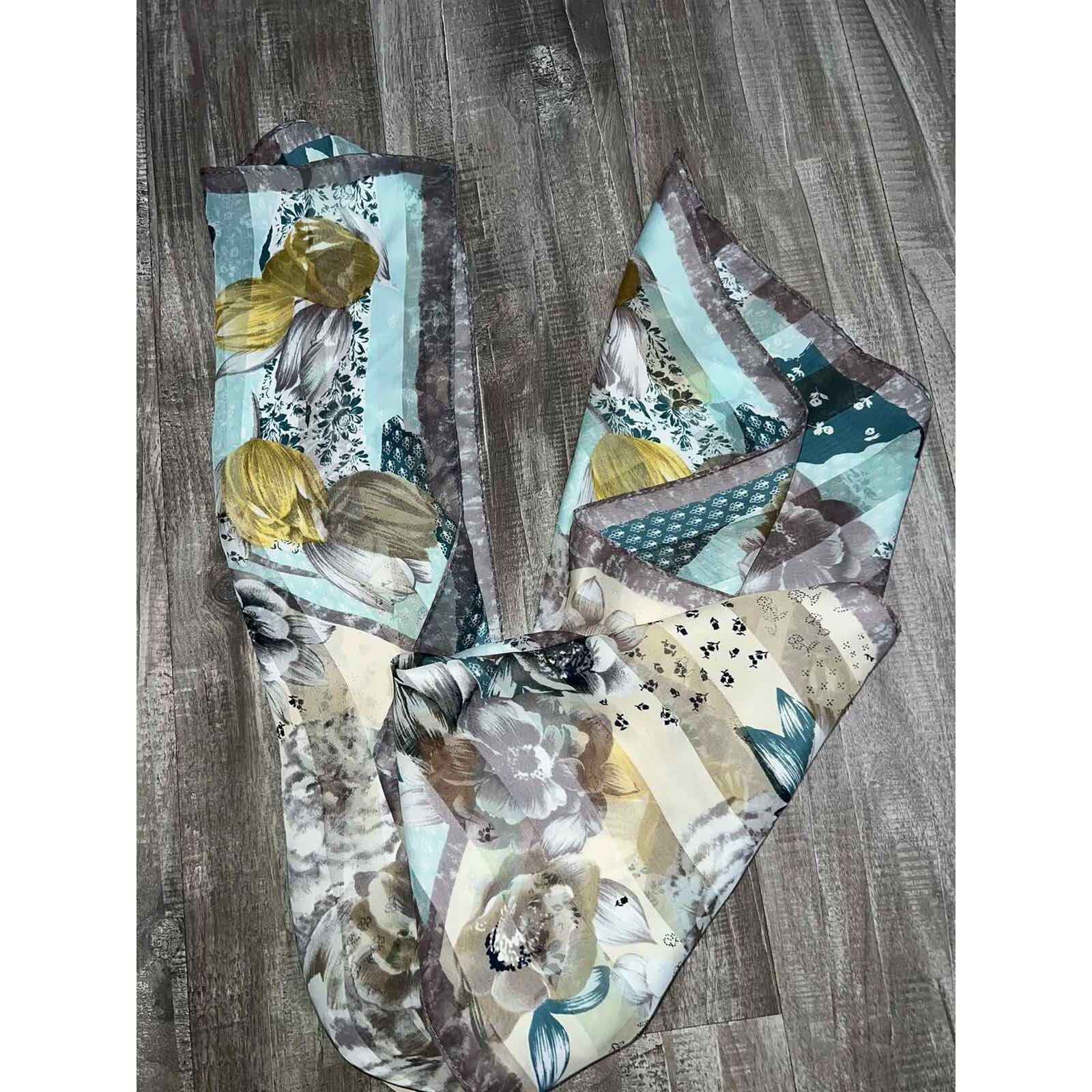 & Other Stories Women Classic Silk Shawl Scarf Floral A000360 Size ONE SIZE - 2 Thumbnail