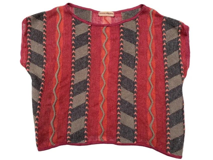 RARE 80s Archival Issey Miyake Geometric Linen Blend Knit