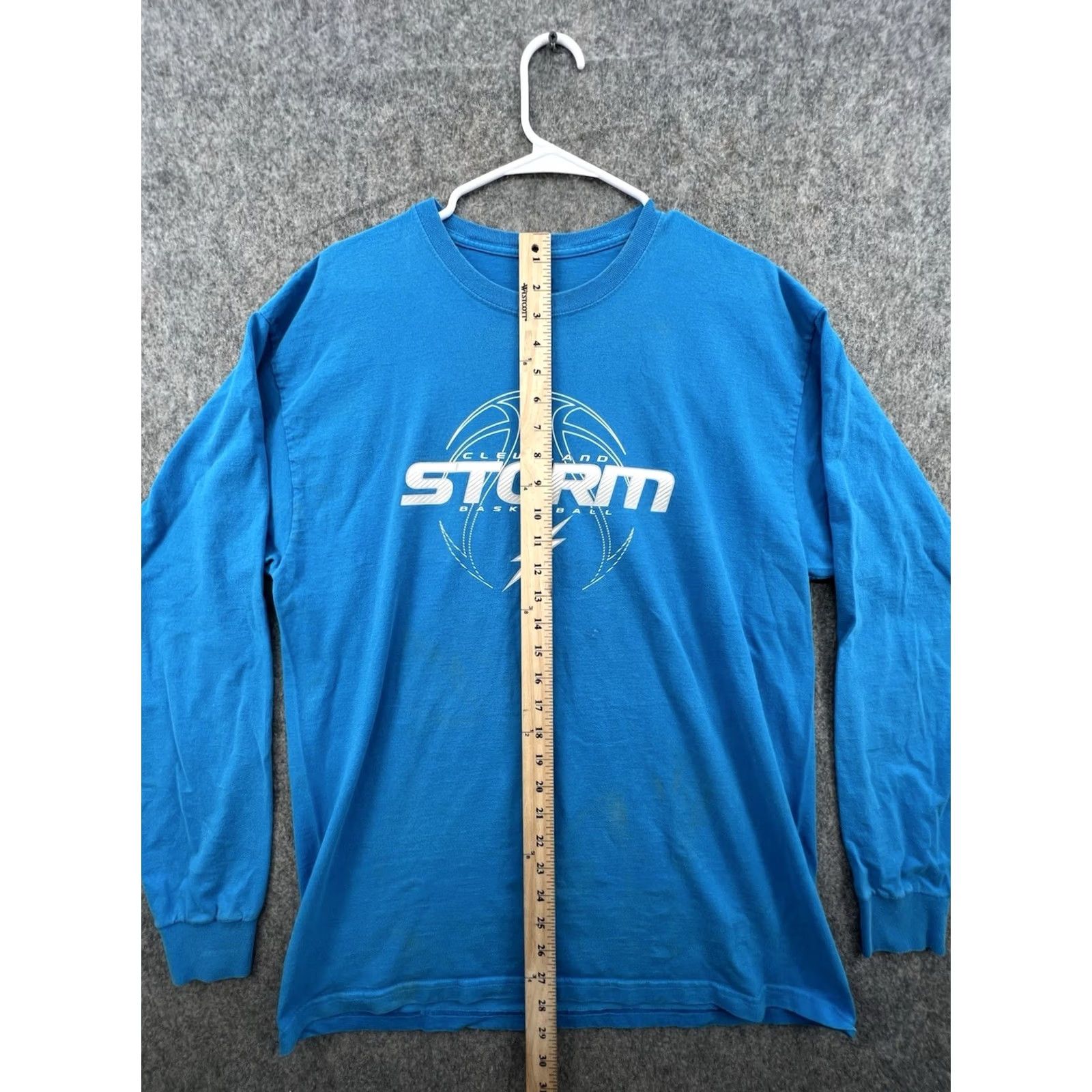 Fruit Of The Loom Fruit Of The Loom Cleveland Storm Blue Long Sleeve T-shirt XL Crew Neck Men tín Size US XL / EU 56 / 4 - 3 Thumbnail